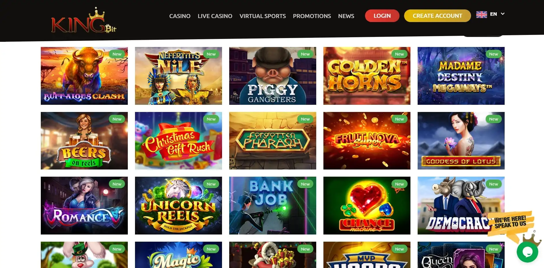 KingBit Casino Games