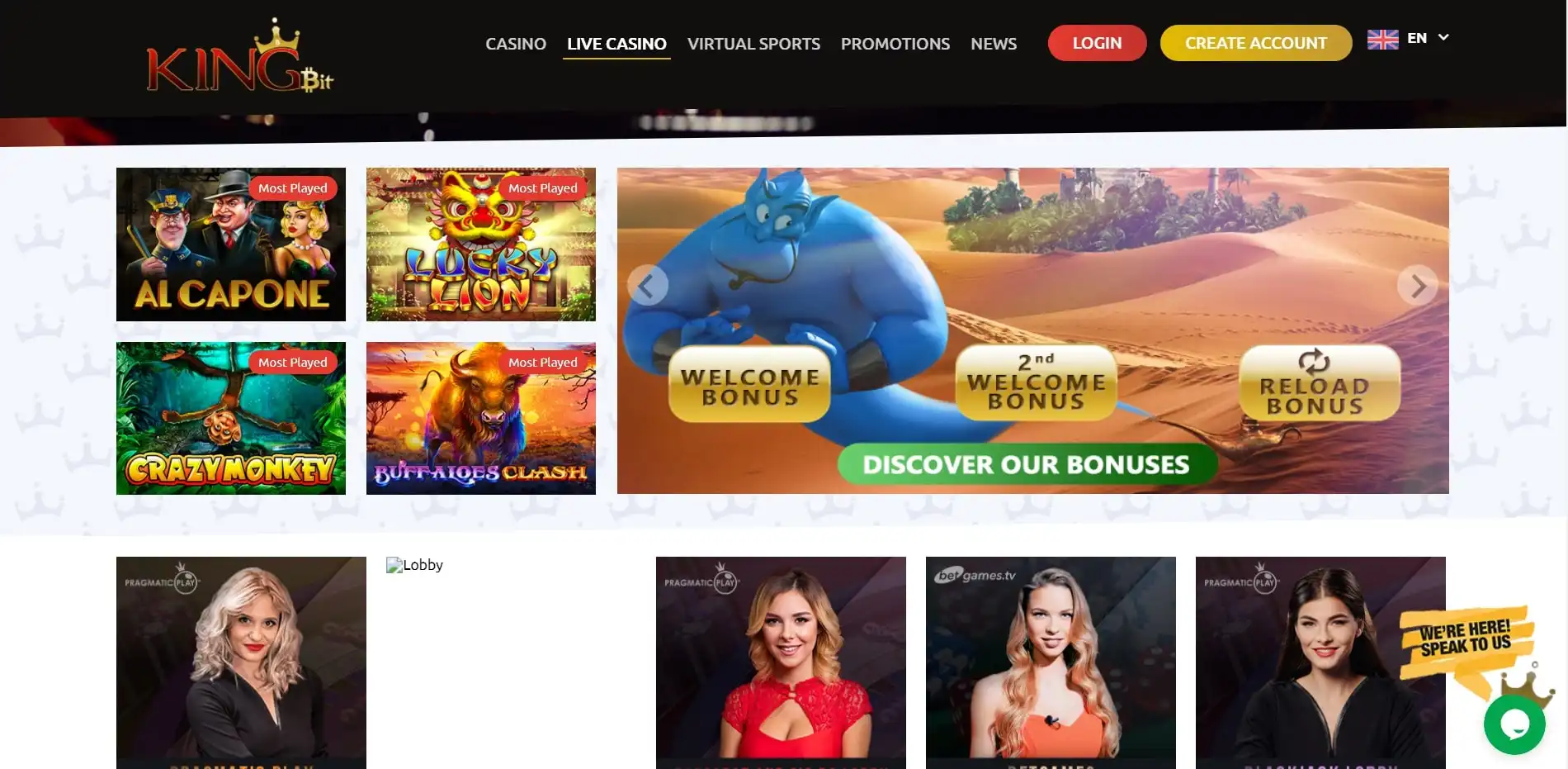 KingBit Casino Live Dealer Games