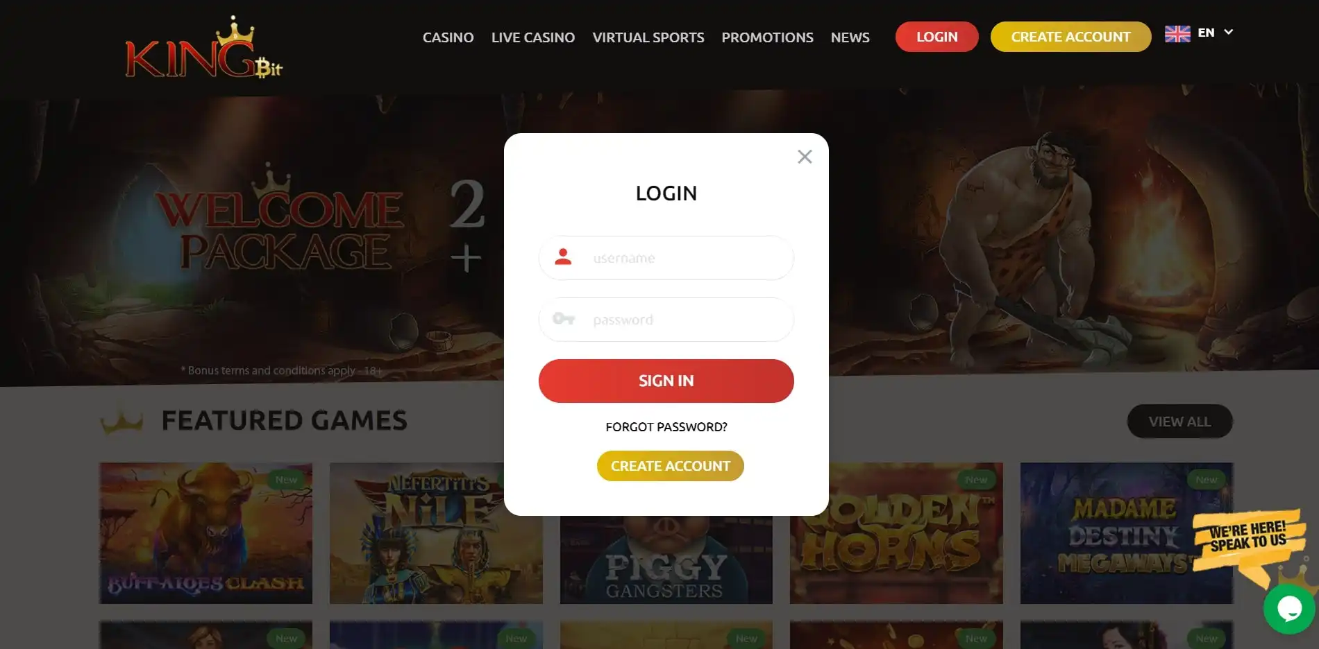 KingBit Casino Login