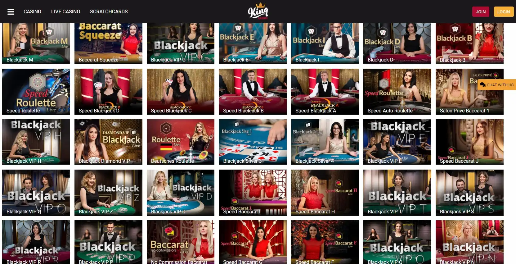 King Casino Live Dealer Games