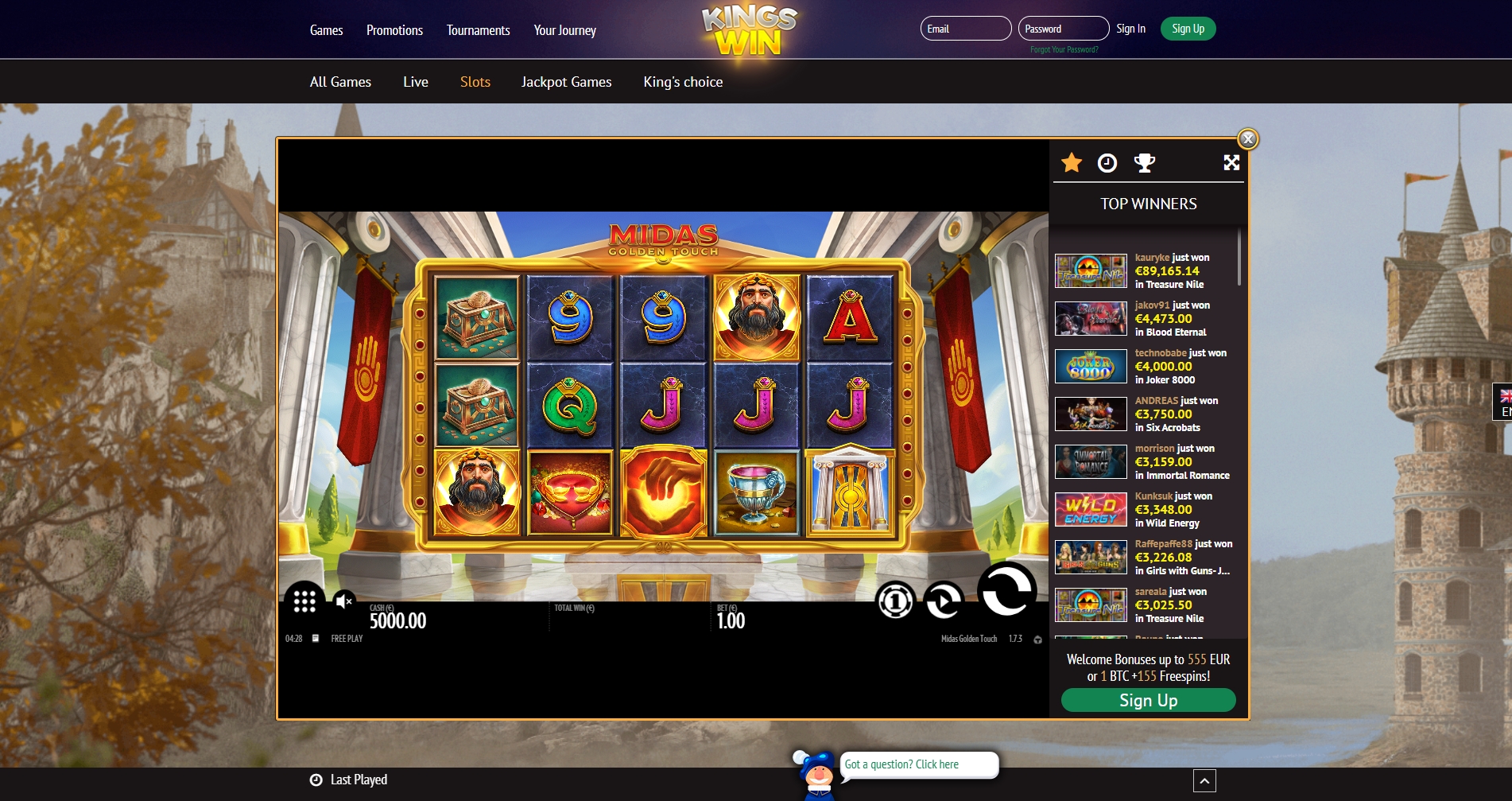 KingsWin Casino Slot Games