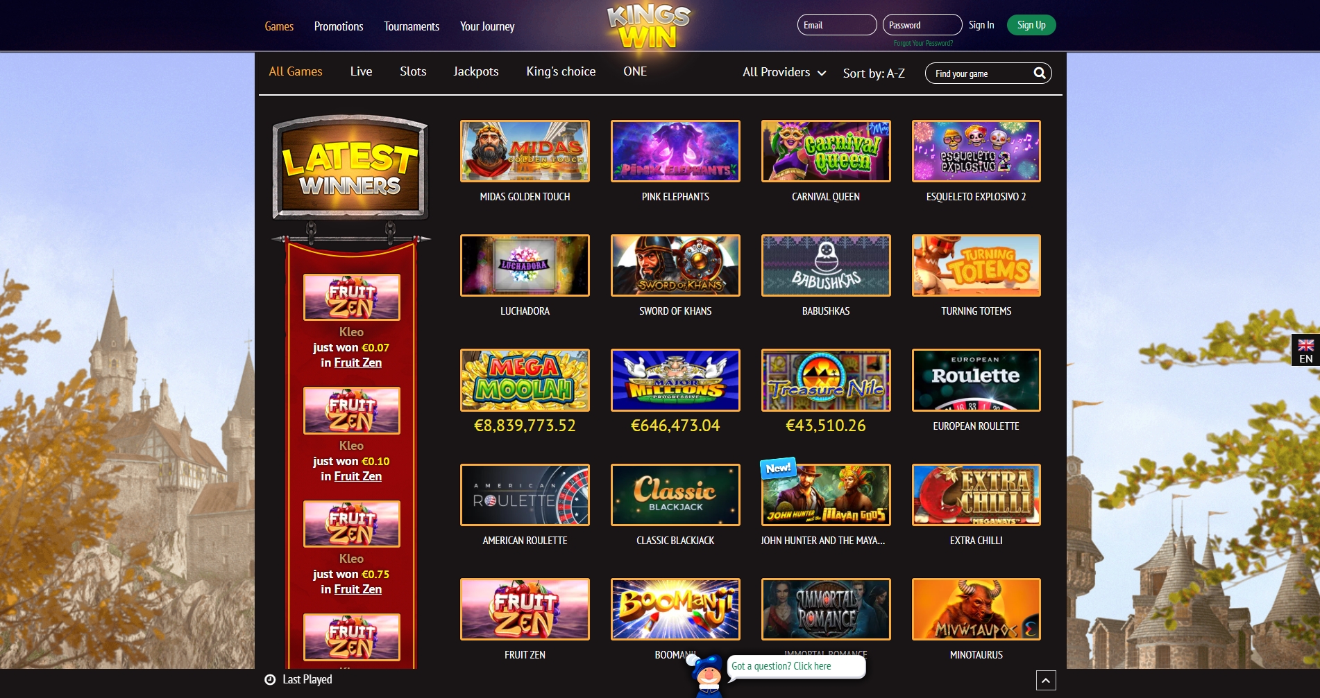 KingsWin Casino Games