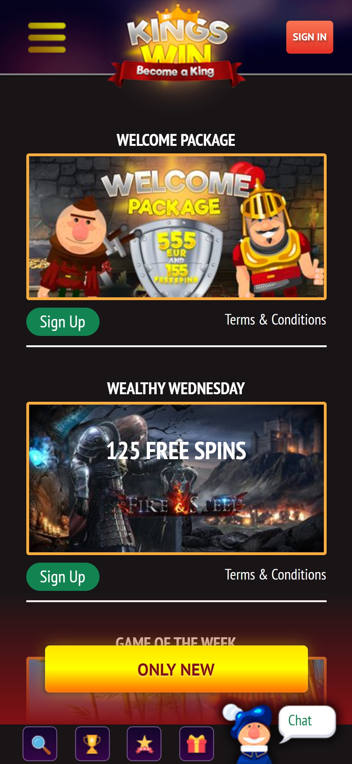KingsWin Casino Mobile No Deposit Bonus Review