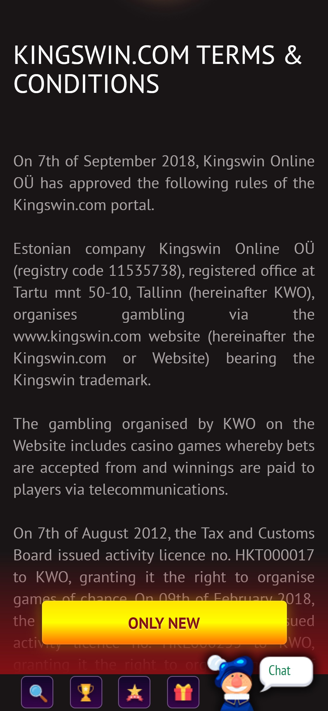 KingsWin Casino Mobile Support Review