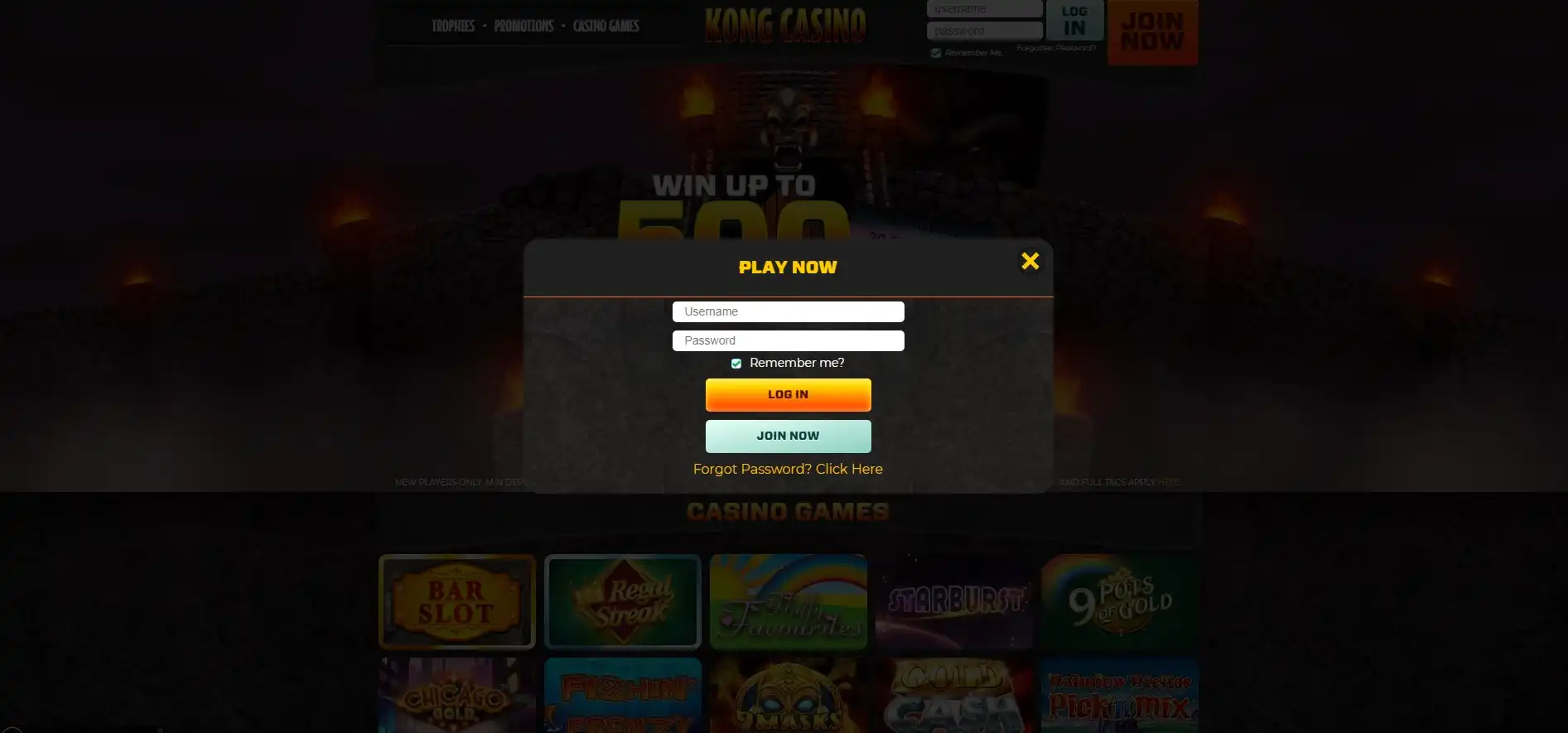 Kong Casino Login