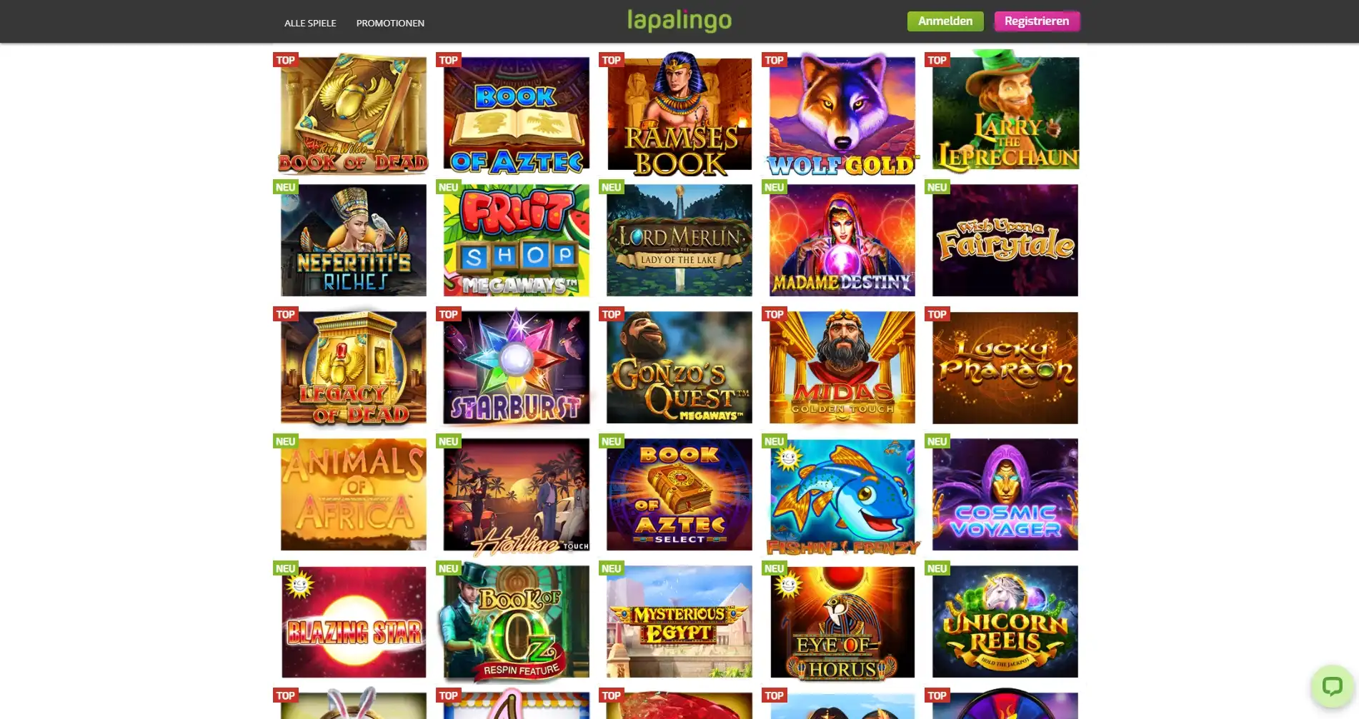 Lapalingo Casino Games