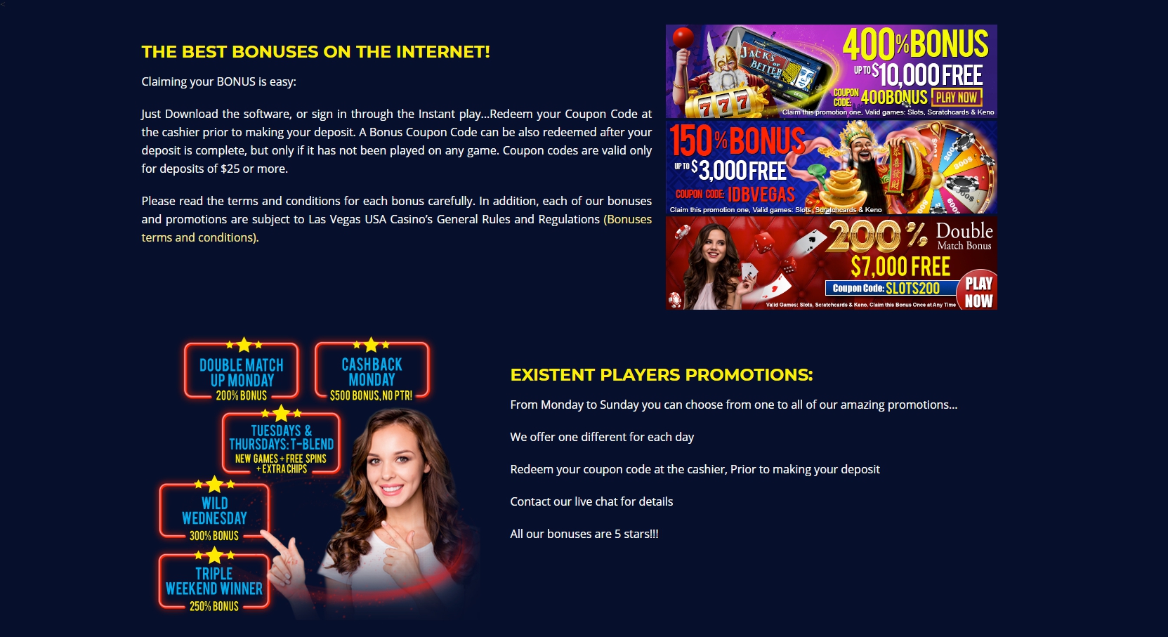 Las Vegas USA Casino No Deposit Bonus