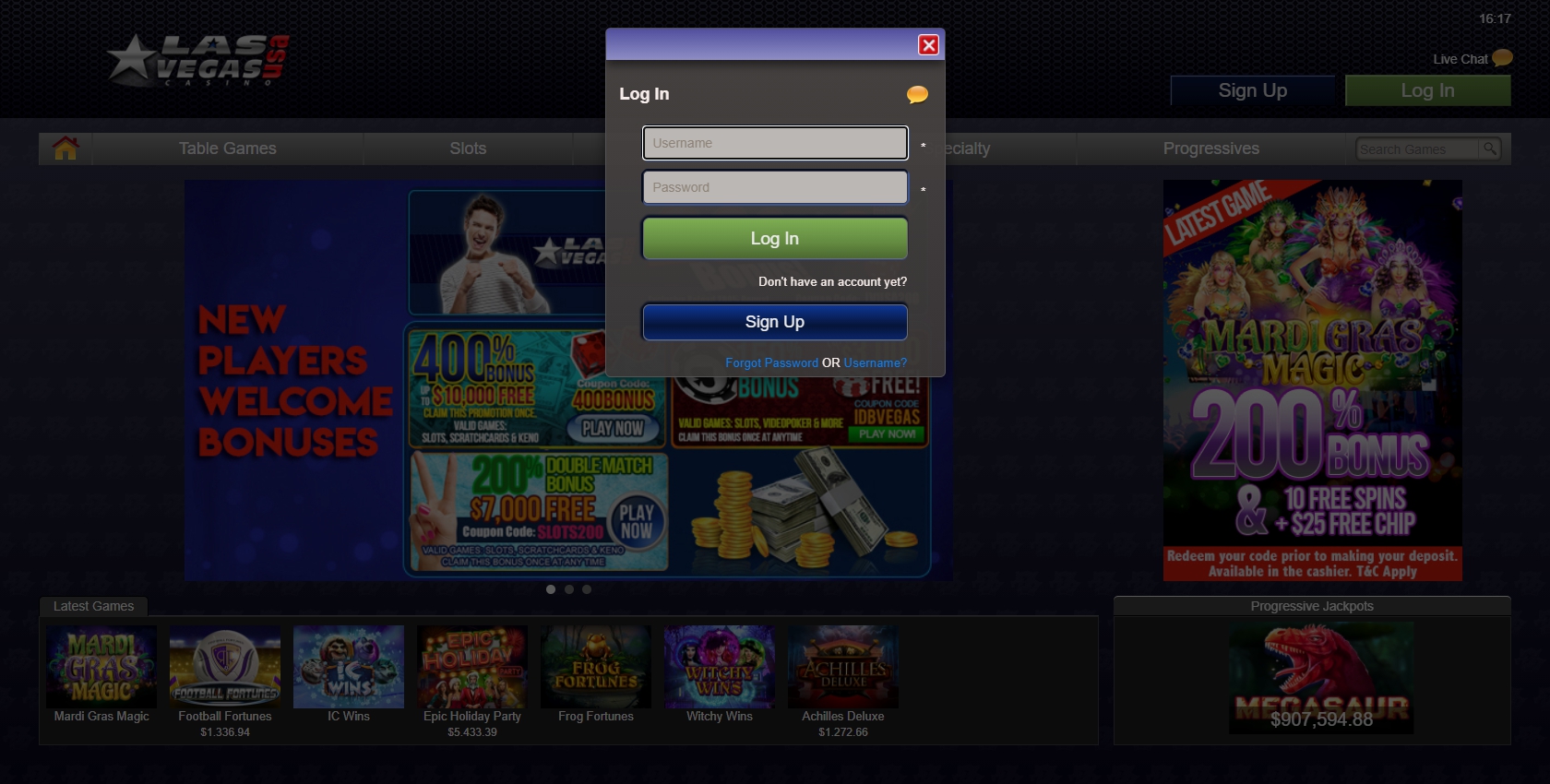 Las Vegas USA Casino Login