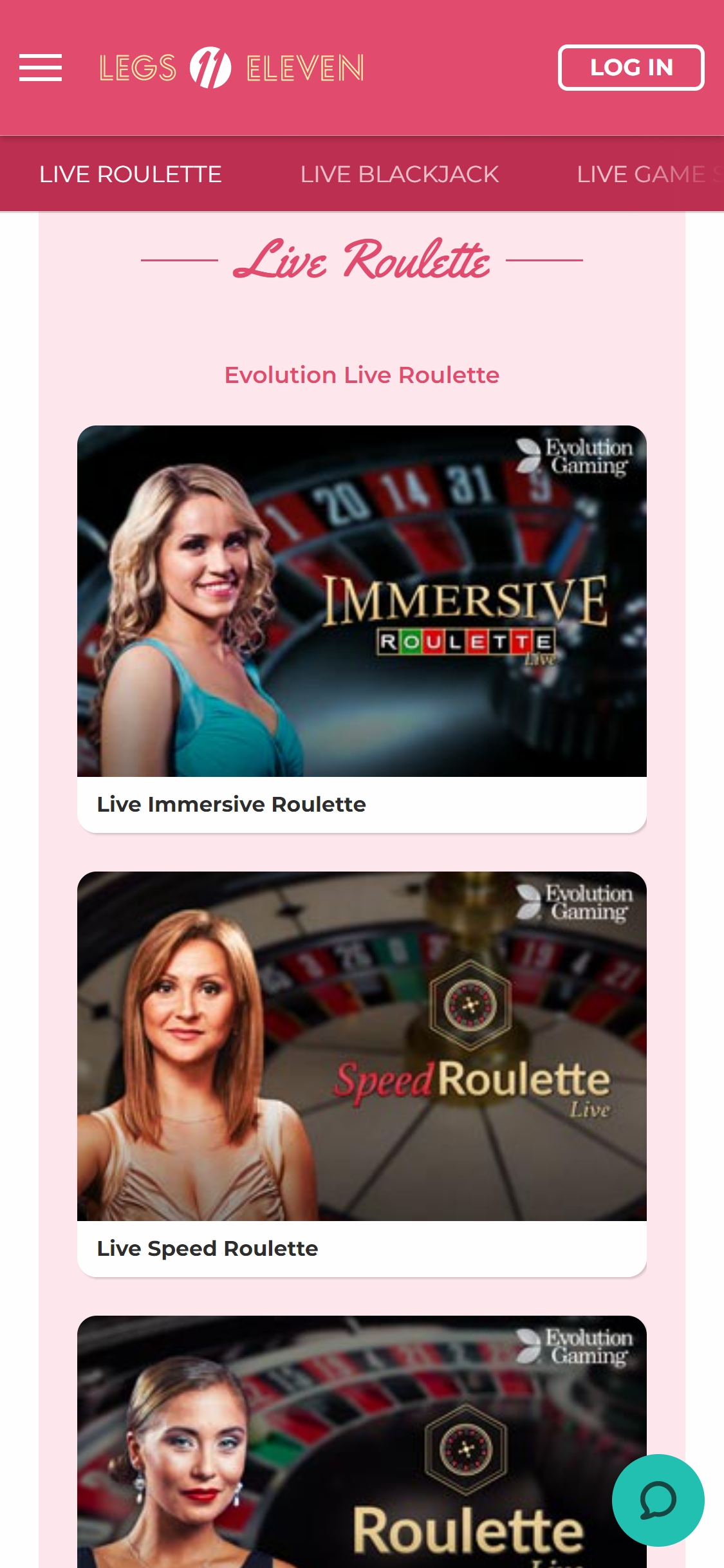Legs Eleven Casino Mobile Live Dealer Games Review