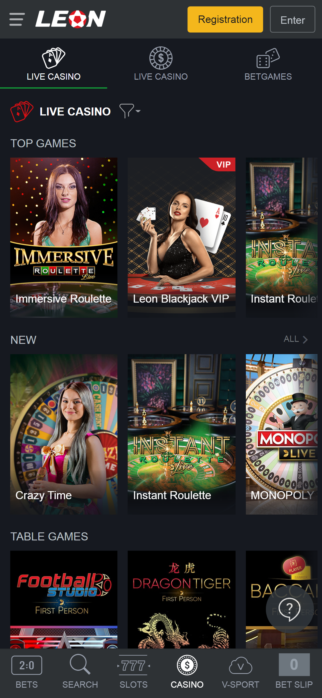 Leon Casino Mobile Live Dealer Games Review