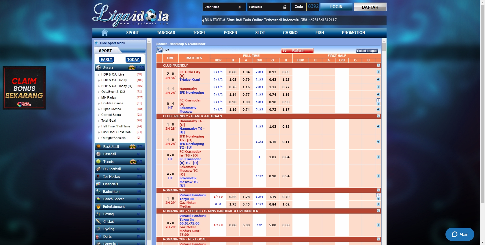 Liga Idola Casino Betting