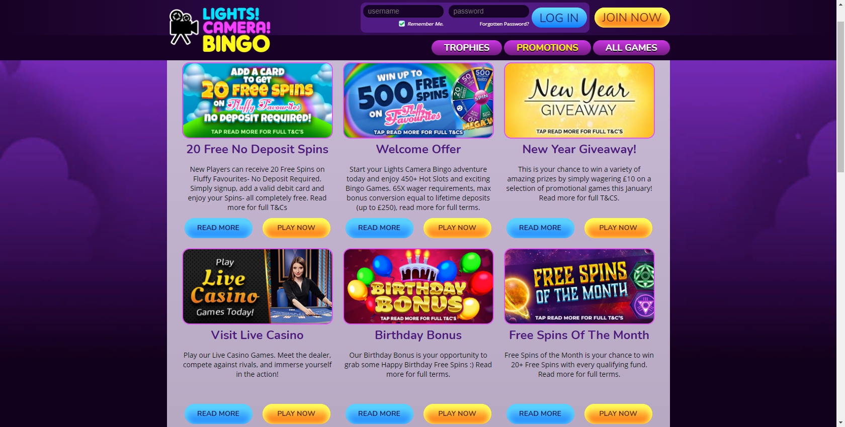 Lights Camera Bingo Casino No Deposit Bonus