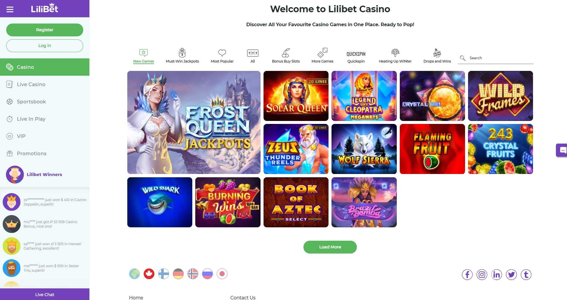 Lilibet Casino Games