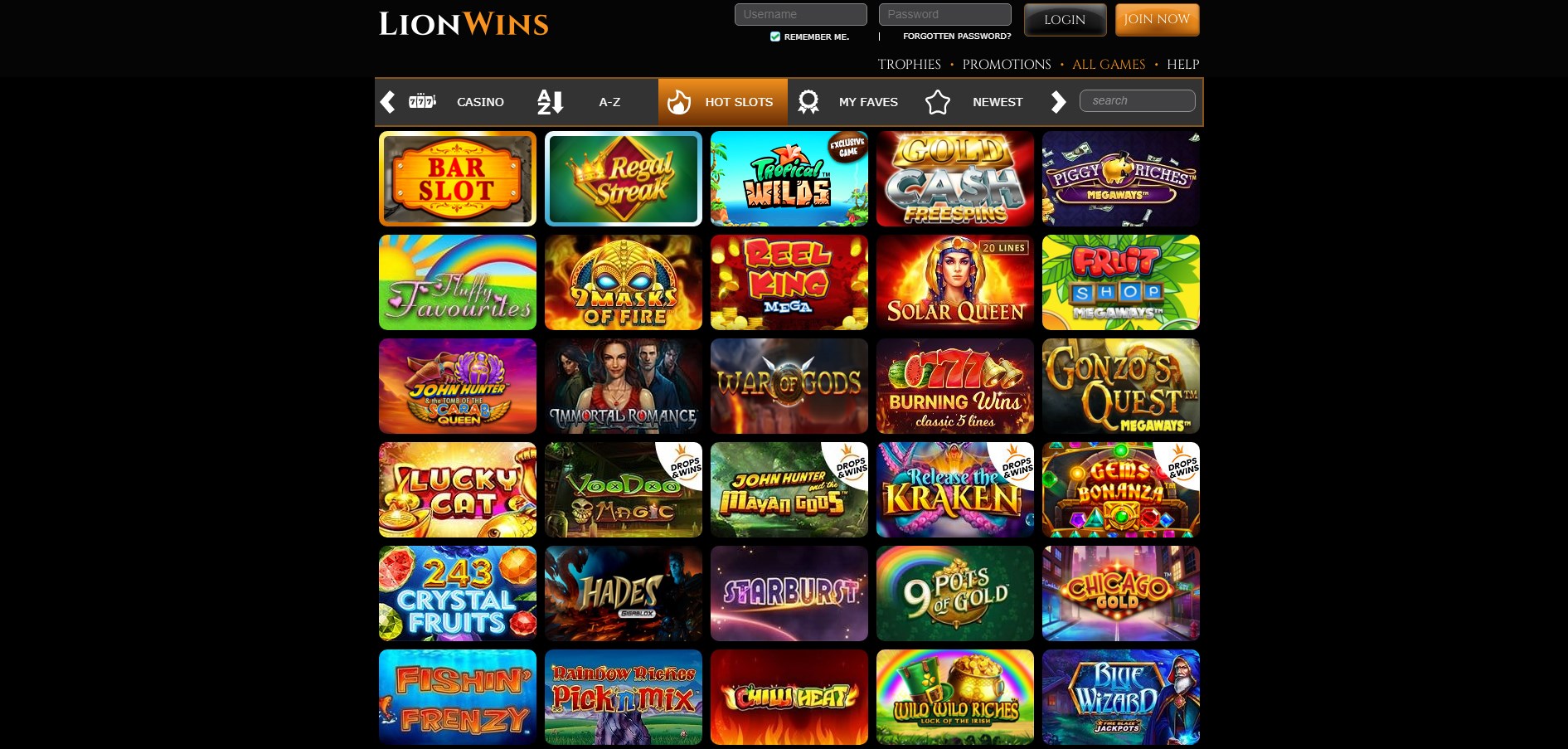 Lion Wins Casino Games