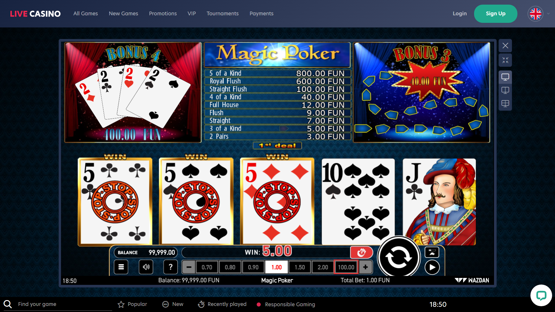 Live Casino Slots