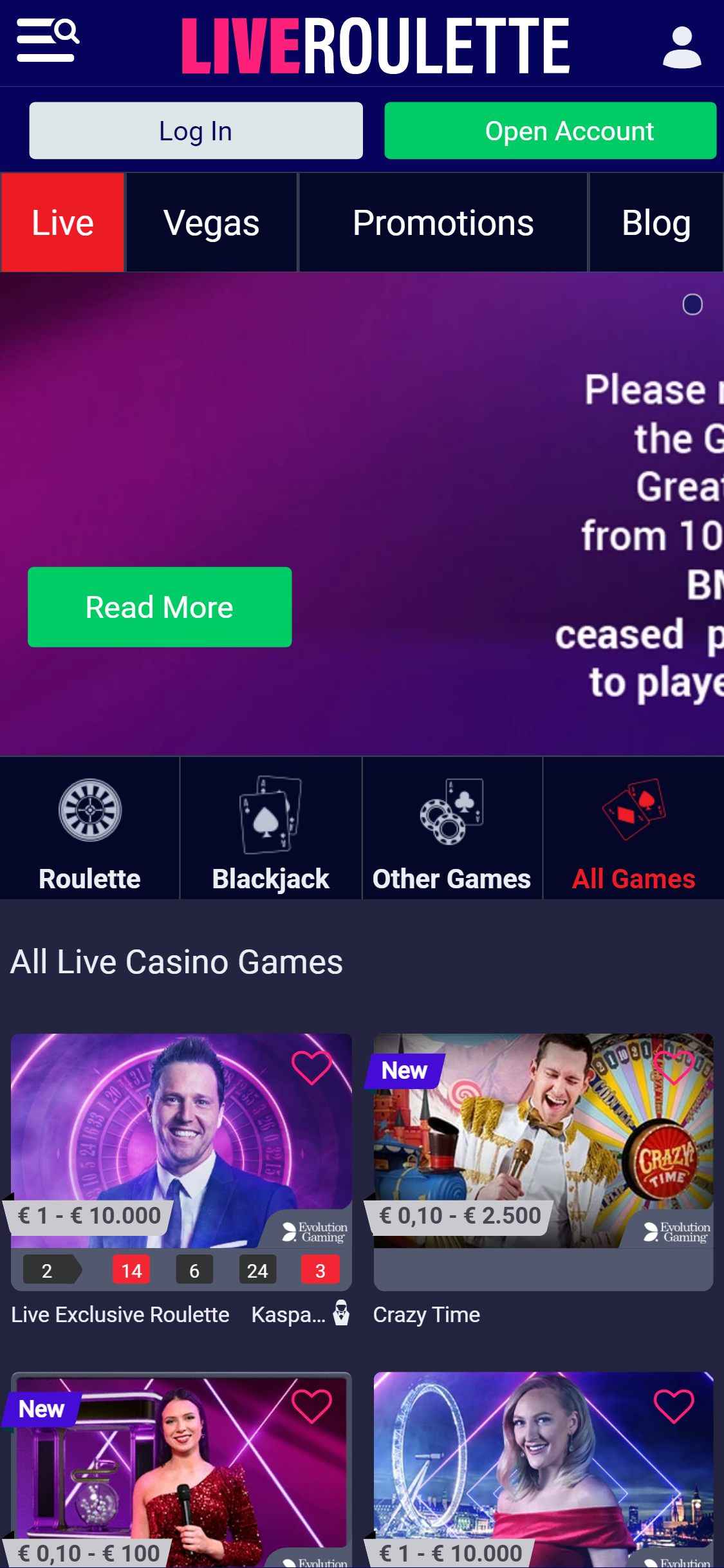 Live Roulette Casino Mobile Games Review