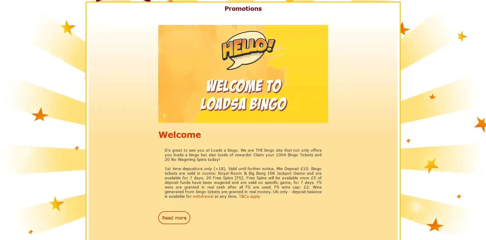 Loadsa Bingo Casino No Deposit Bonus