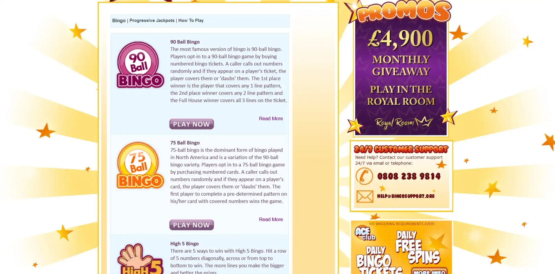 Loadsa Bingo Casino Games