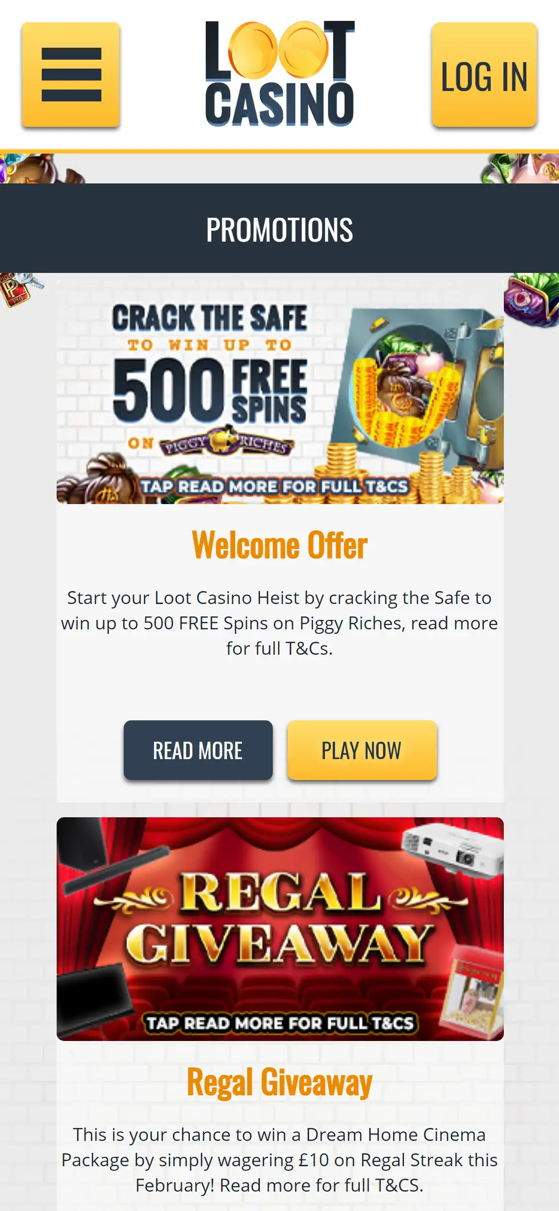 Loot Casino Interface