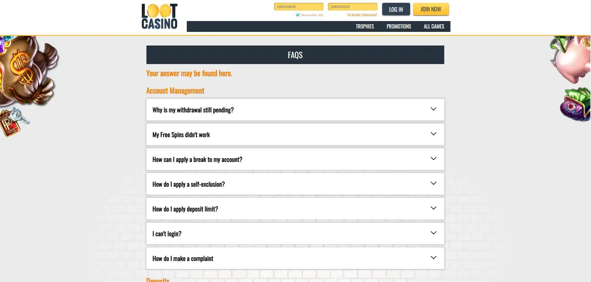 Loot Casino Support