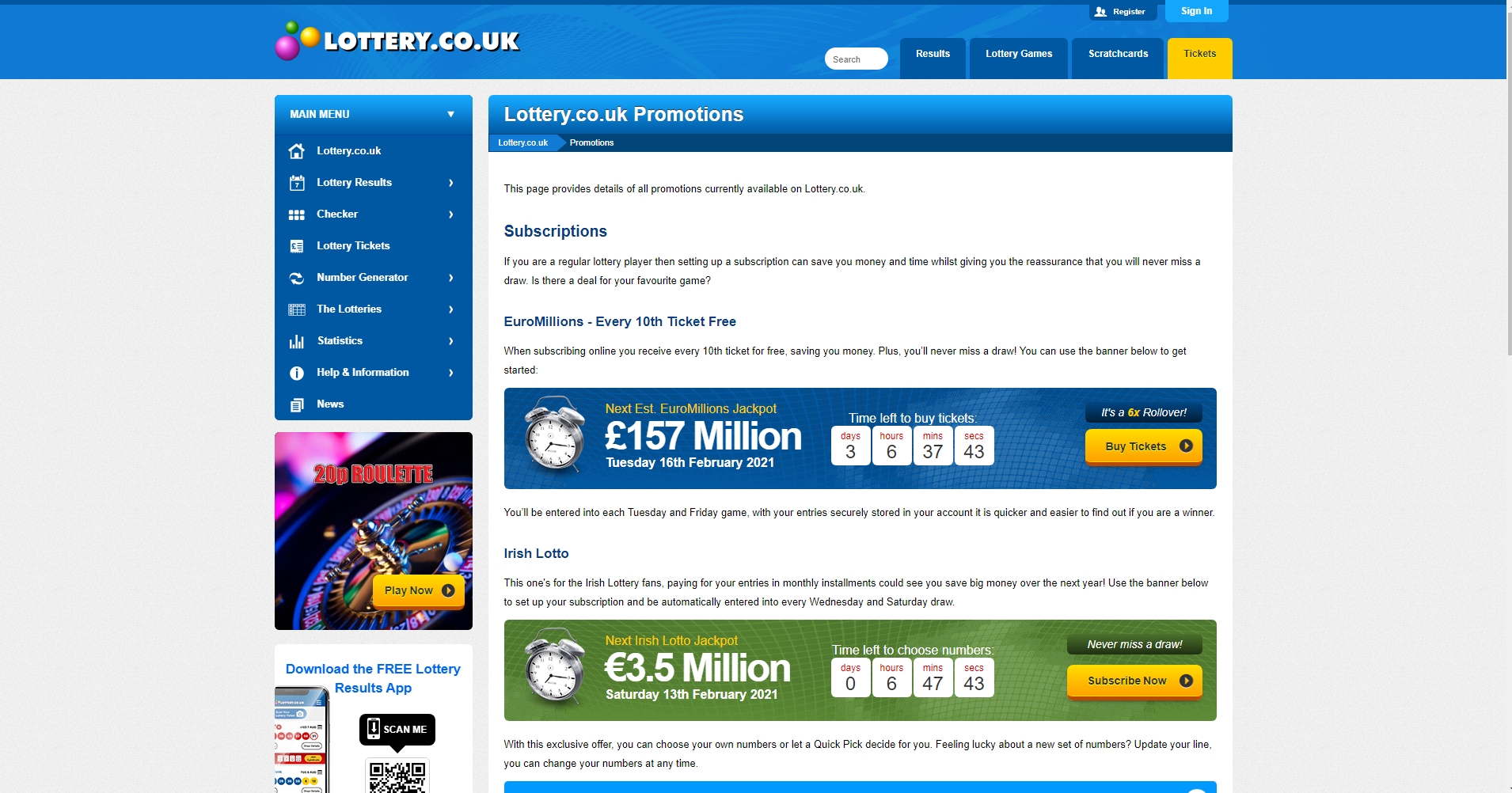 Lottery UK Casino No Deposit Bonus