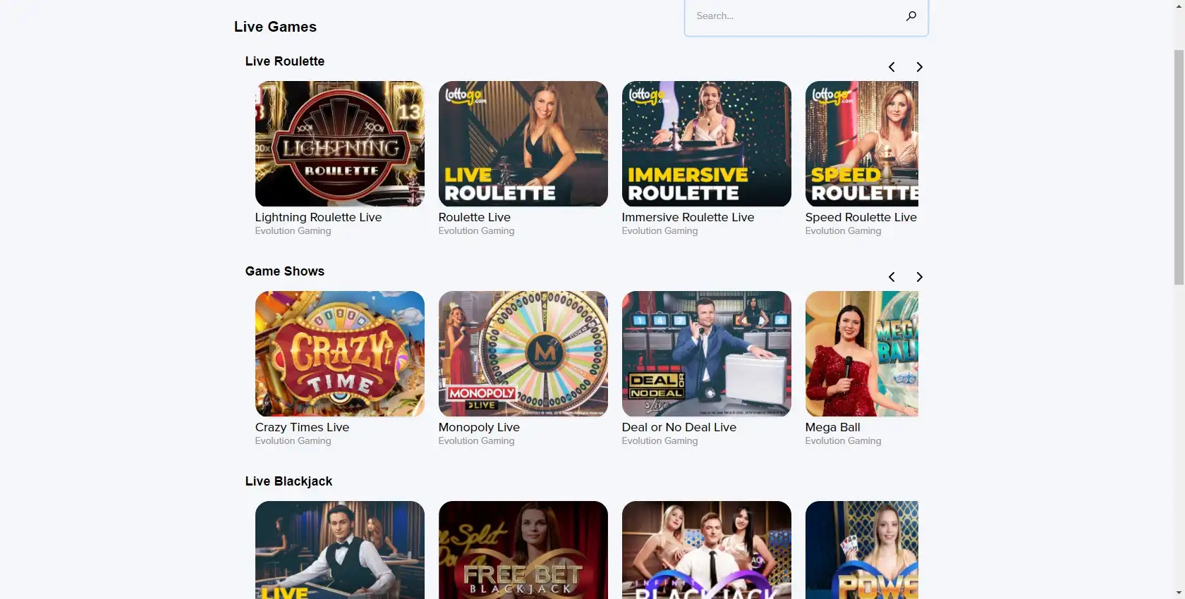 Lotto Go Casino Live Dealer Games