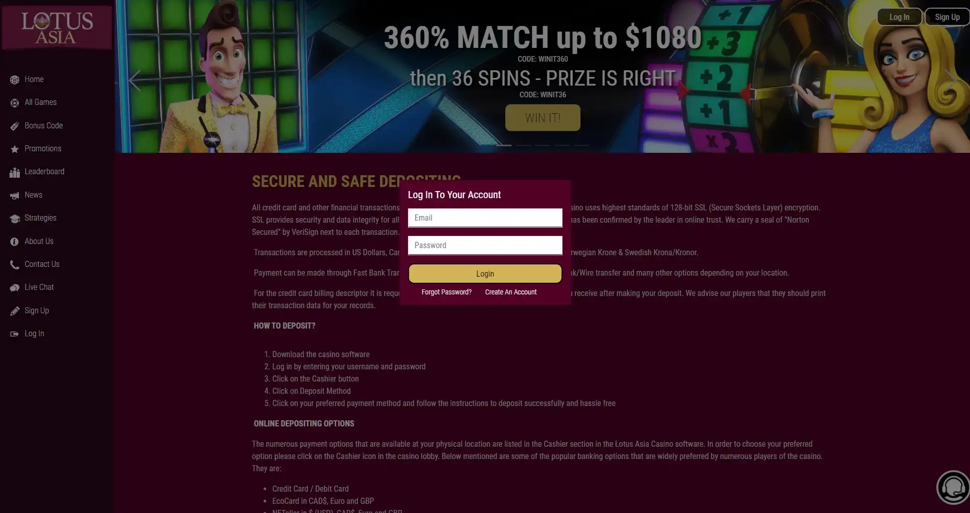 Lotus Asia Casino Login