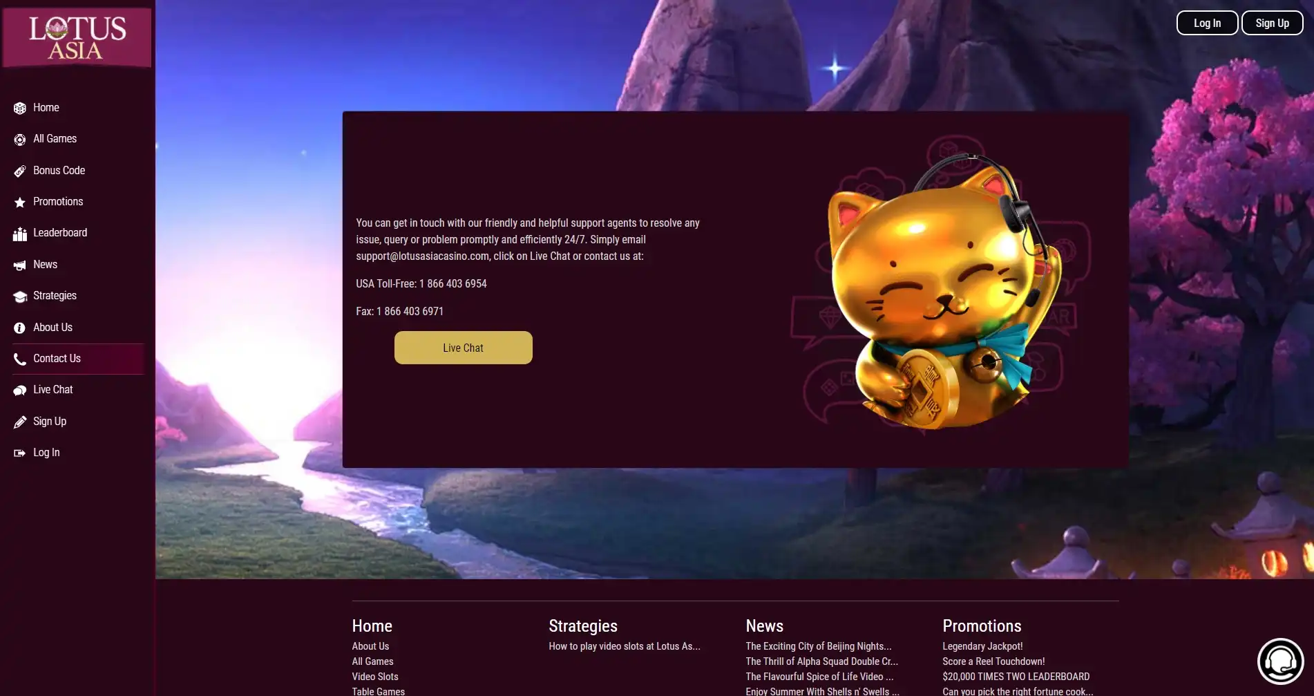 Lotus Asia Casino Support
