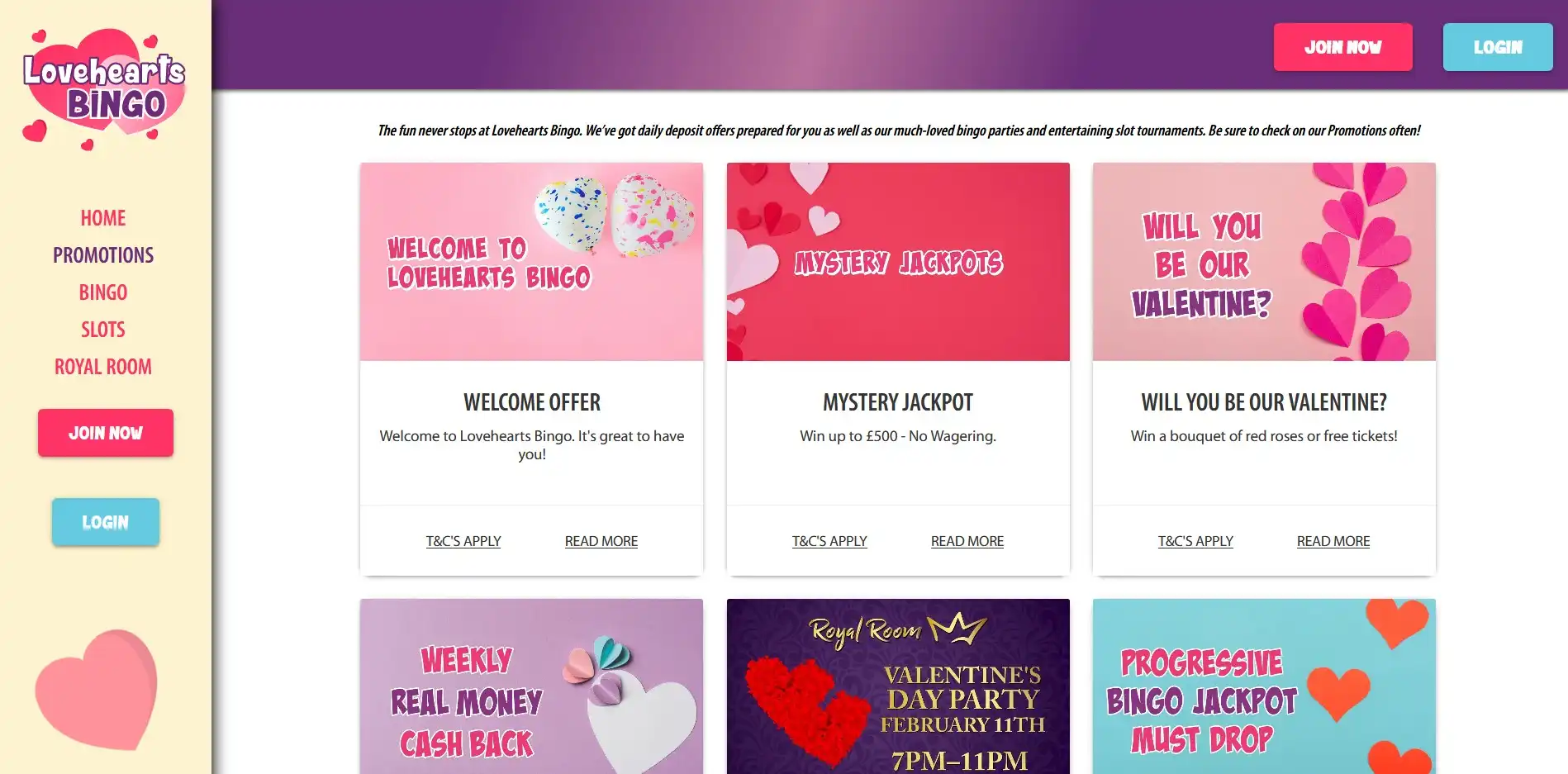 Love Hearts Bingo Casino No Deposit Bonus