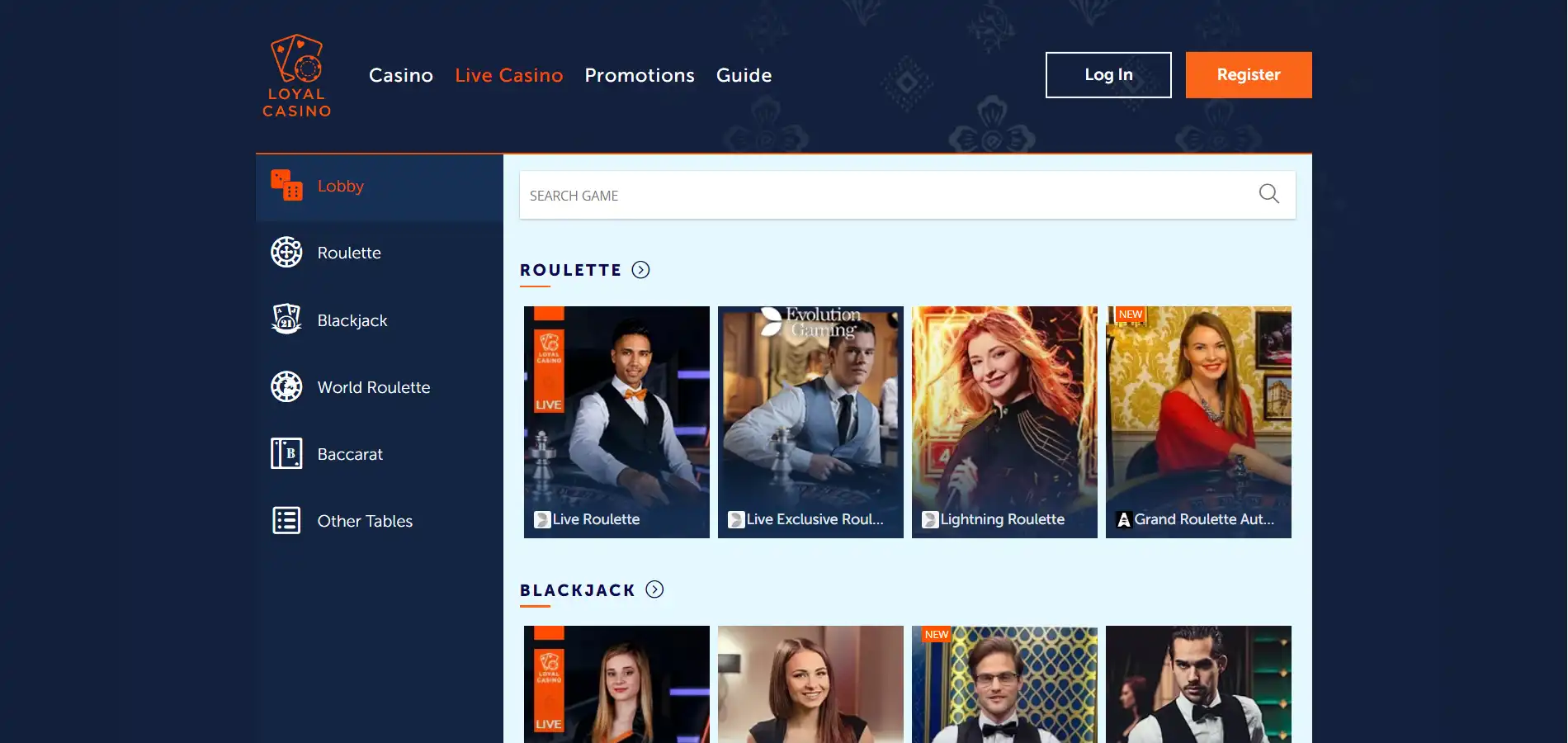 Loyal Casino Live Dealer Games