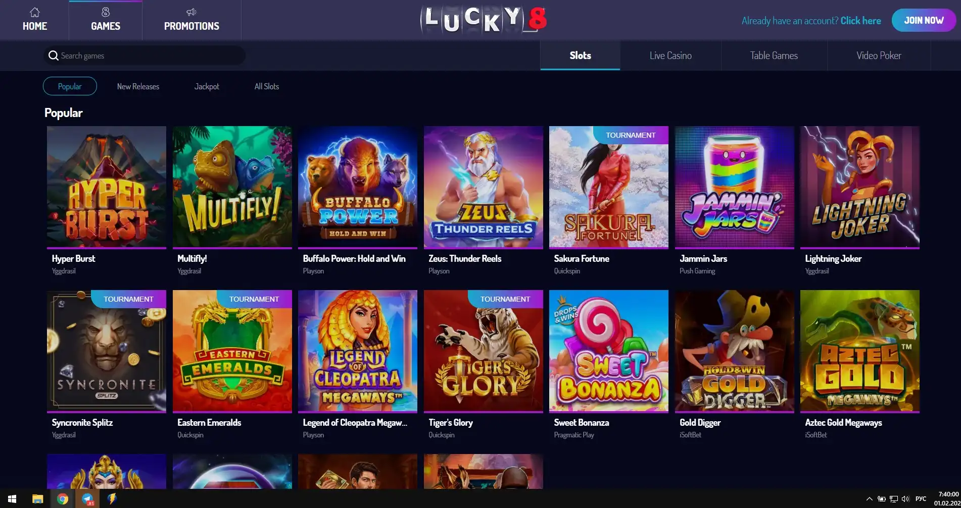 Lucky8 Casino Games