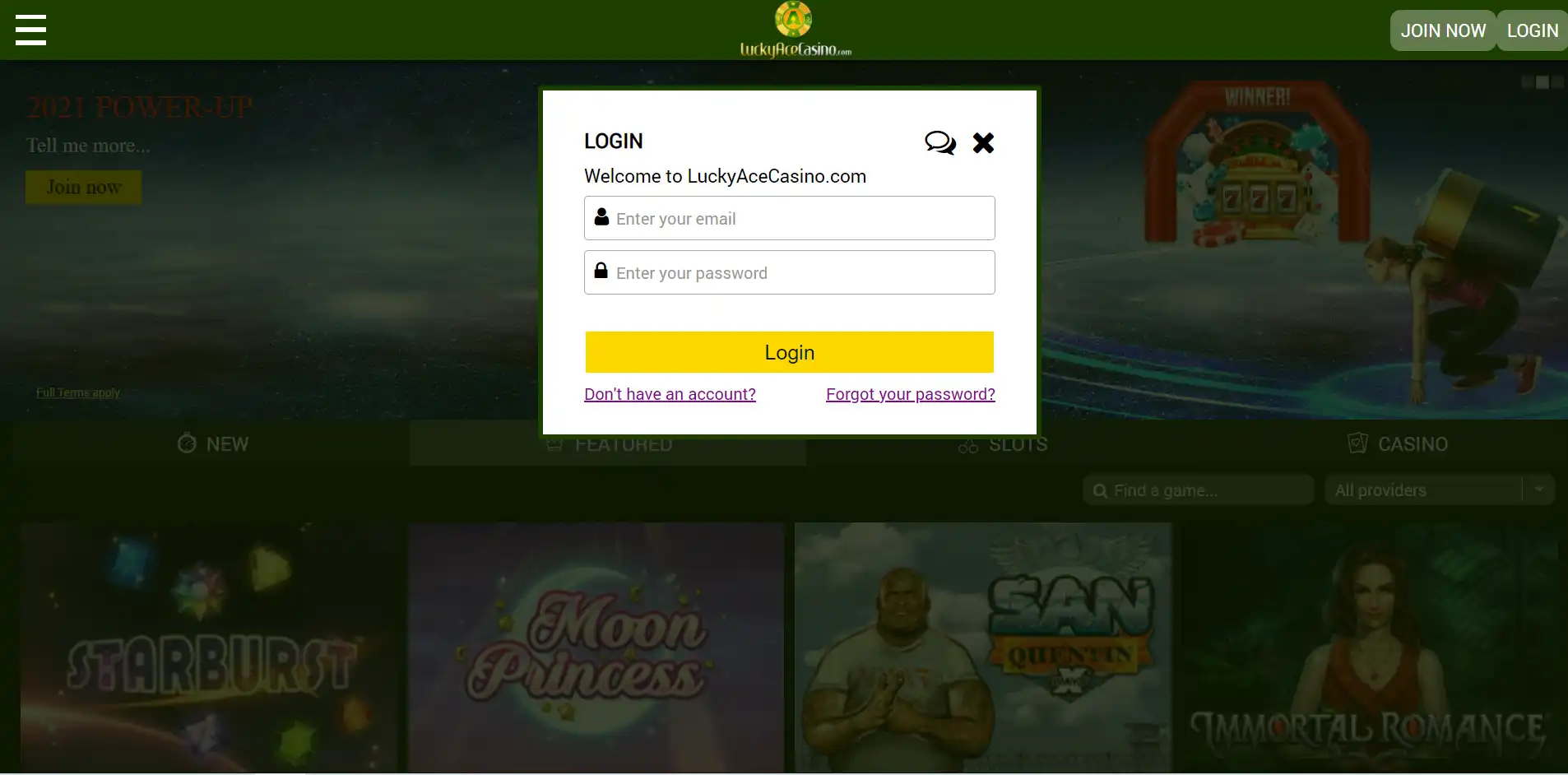 Lucky Ace Casino Login