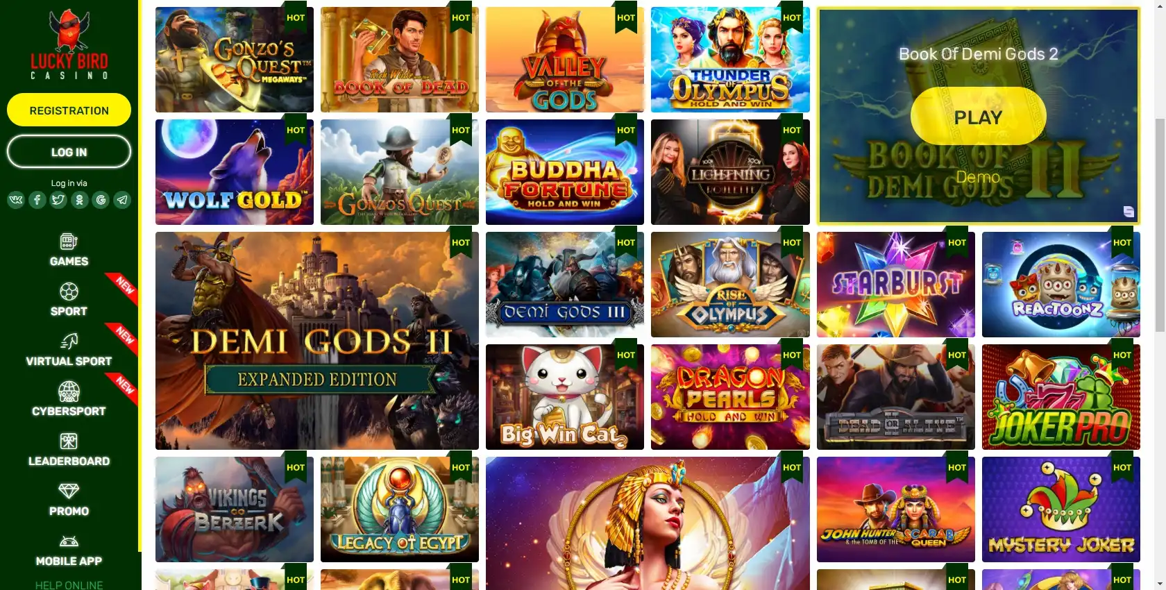 Lucky Bird Casino Games