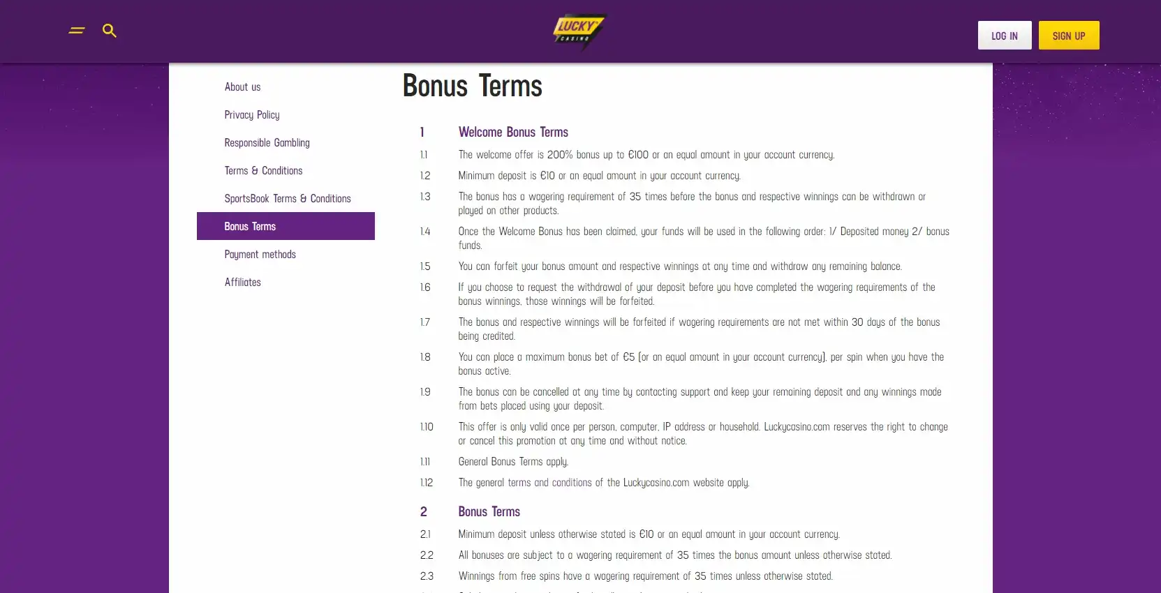 Lucky Casino No Deposit Bonus