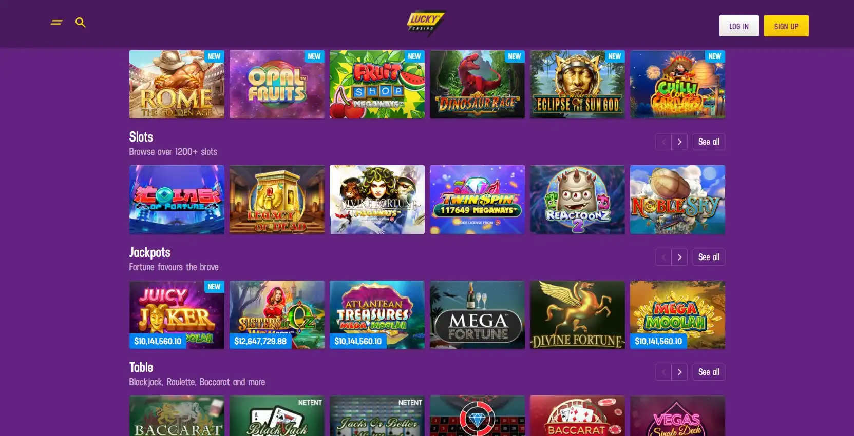 Lucky Casino Games