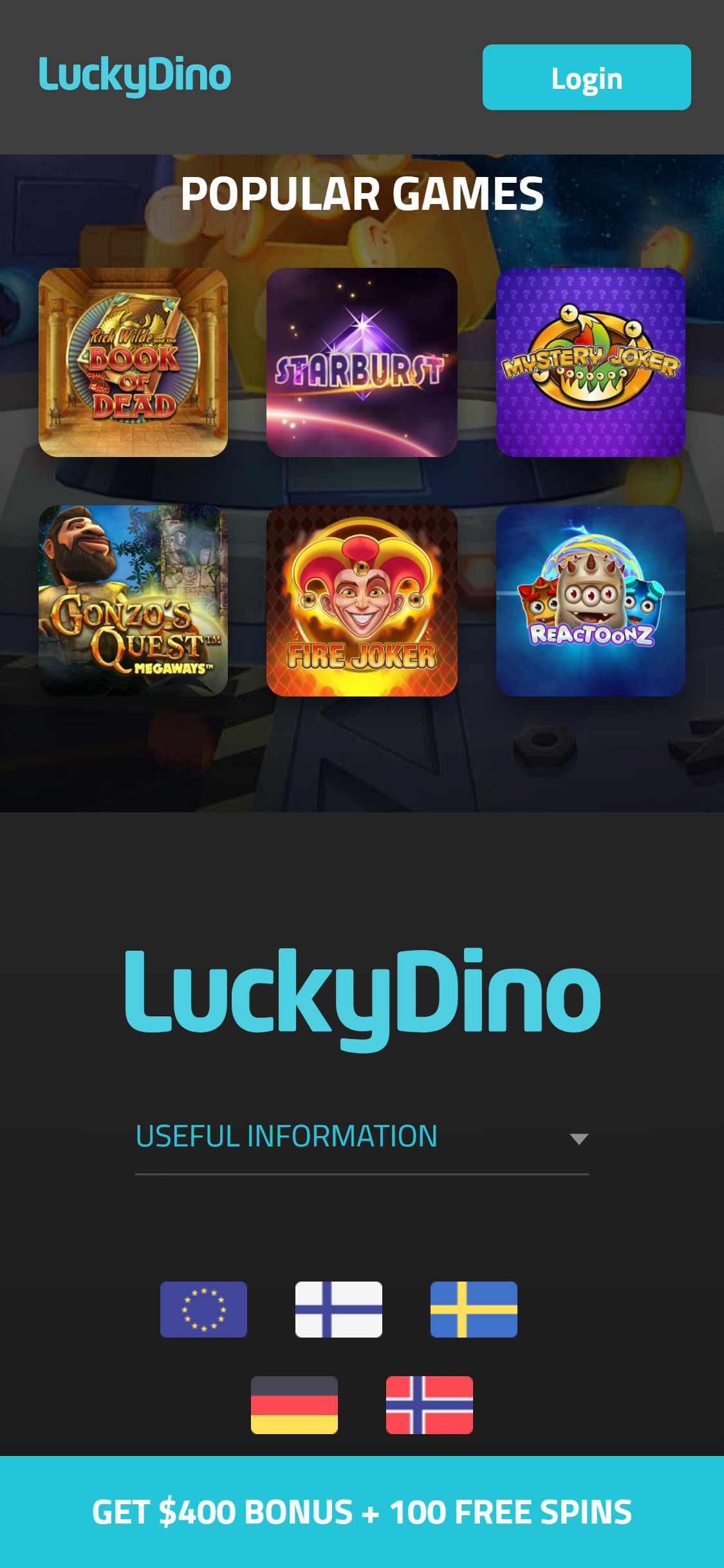 Lucky Dino Casino Mobile Games Review