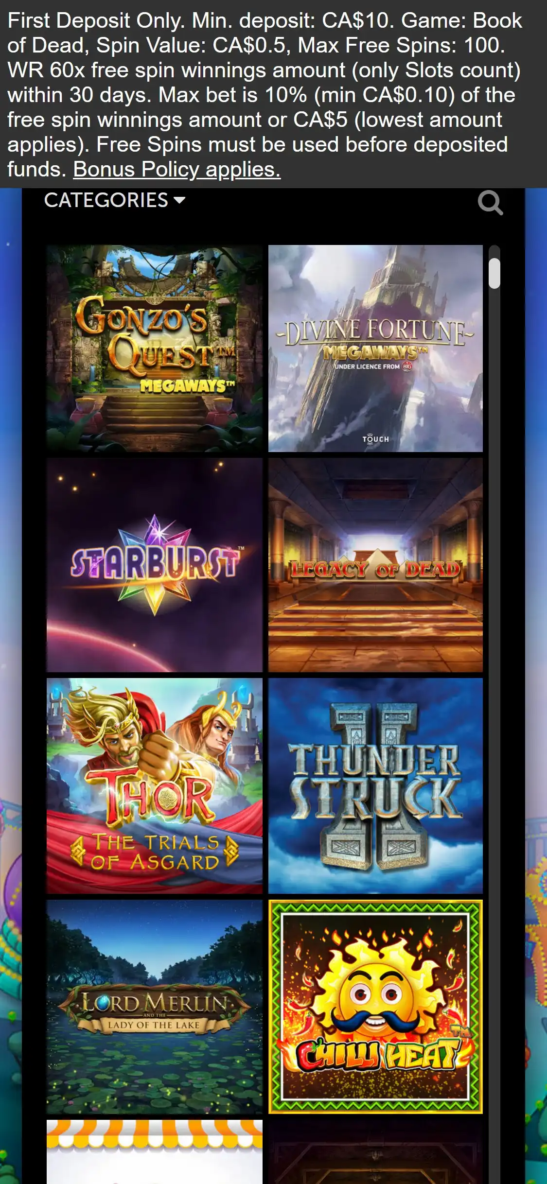 Mobile Casino Games at LuckyLouis