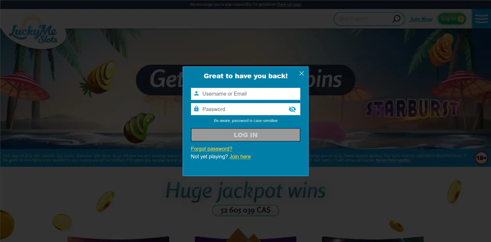 LuckyMe Slots Login