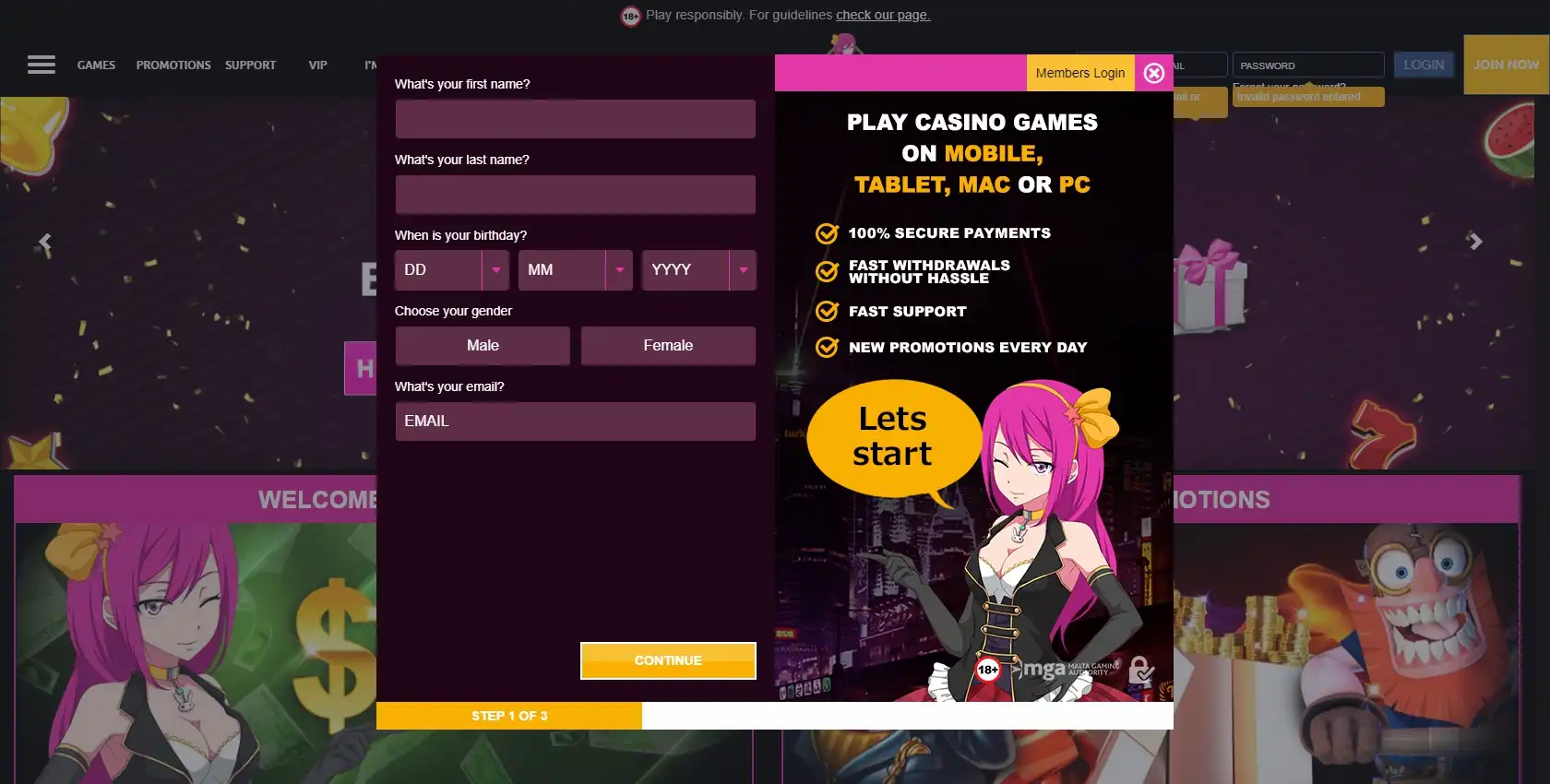 Lucky Niki Casino Login