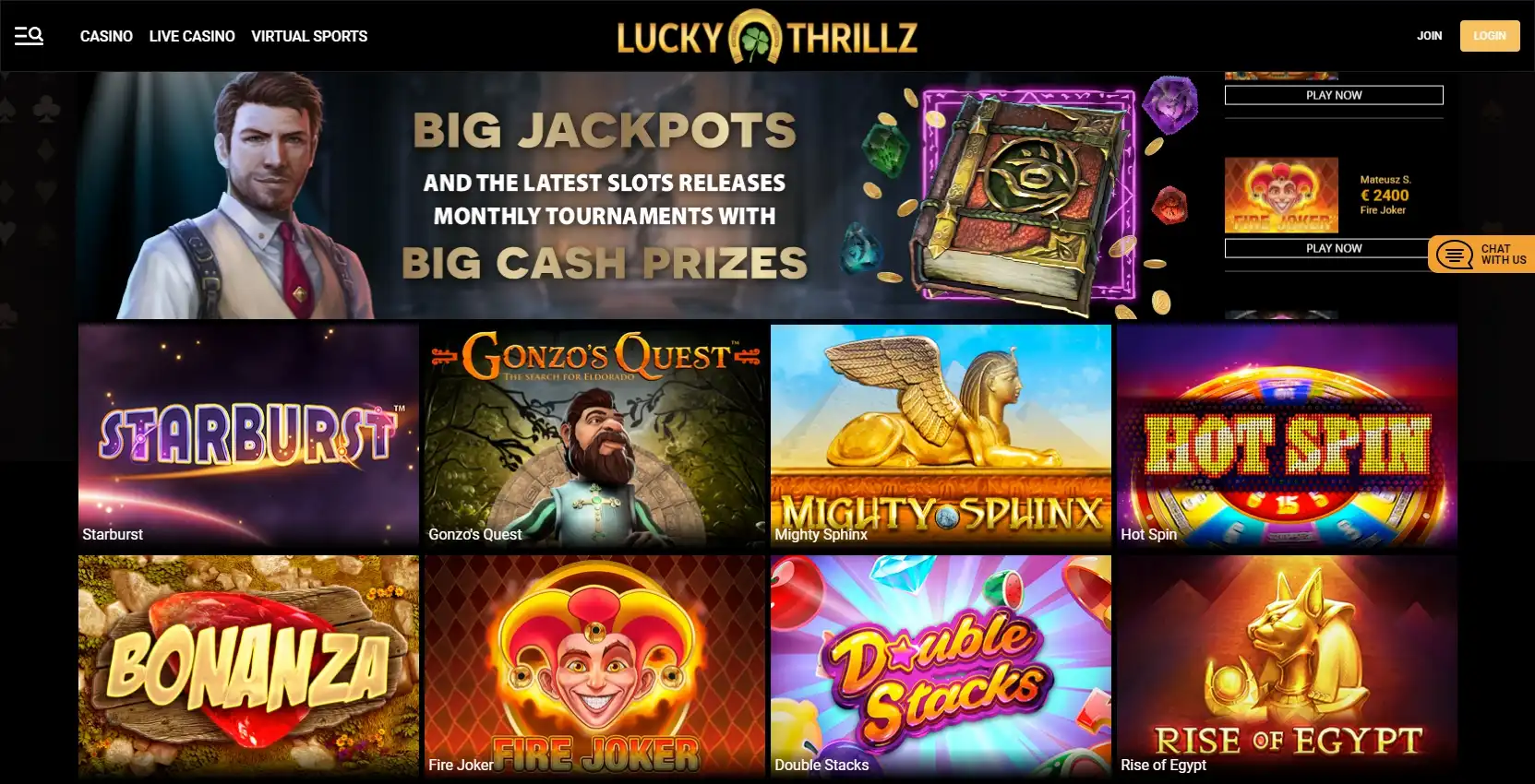 Lucky Thrillz Casino Games