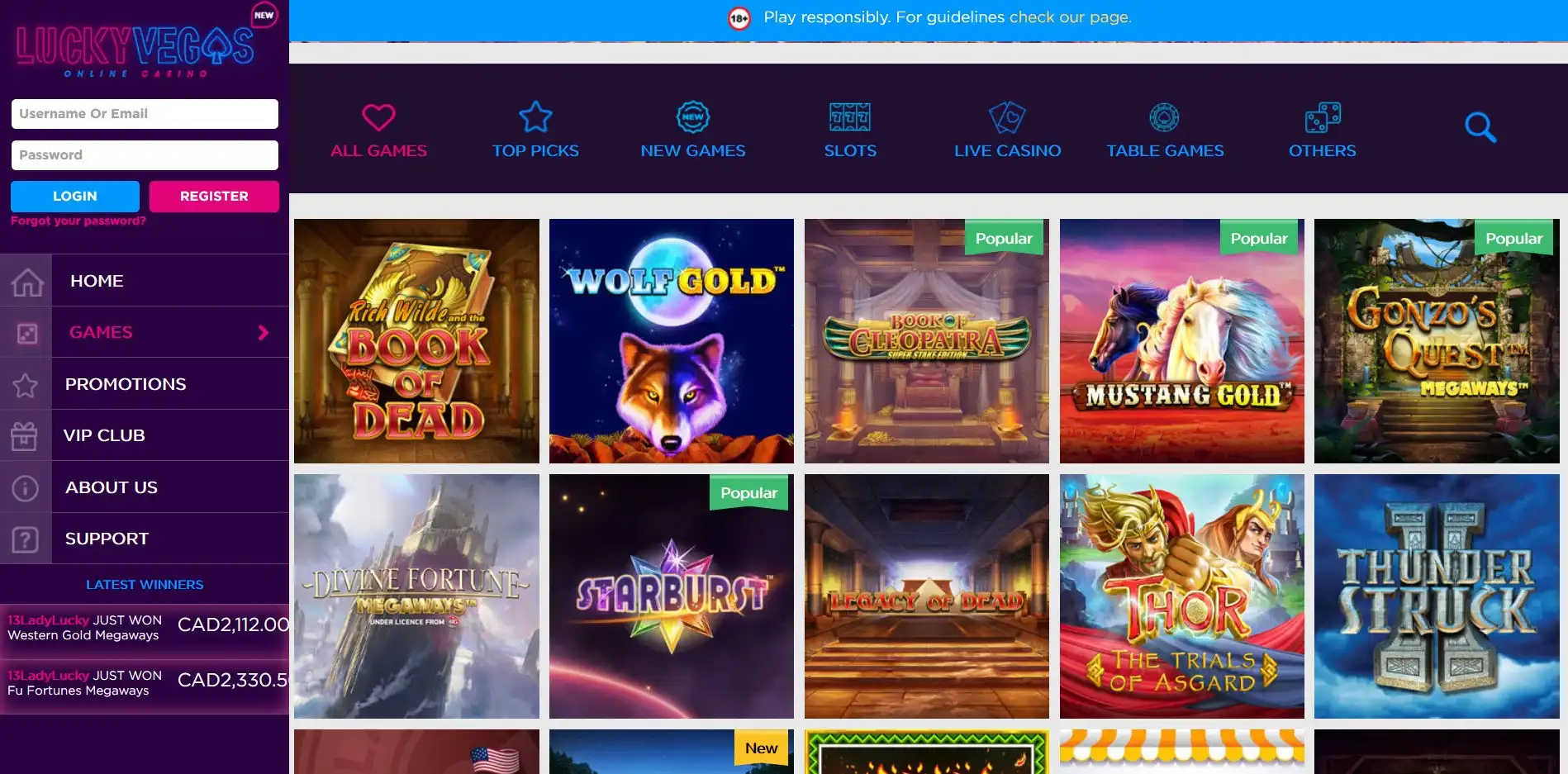 Lucky Vegas Games