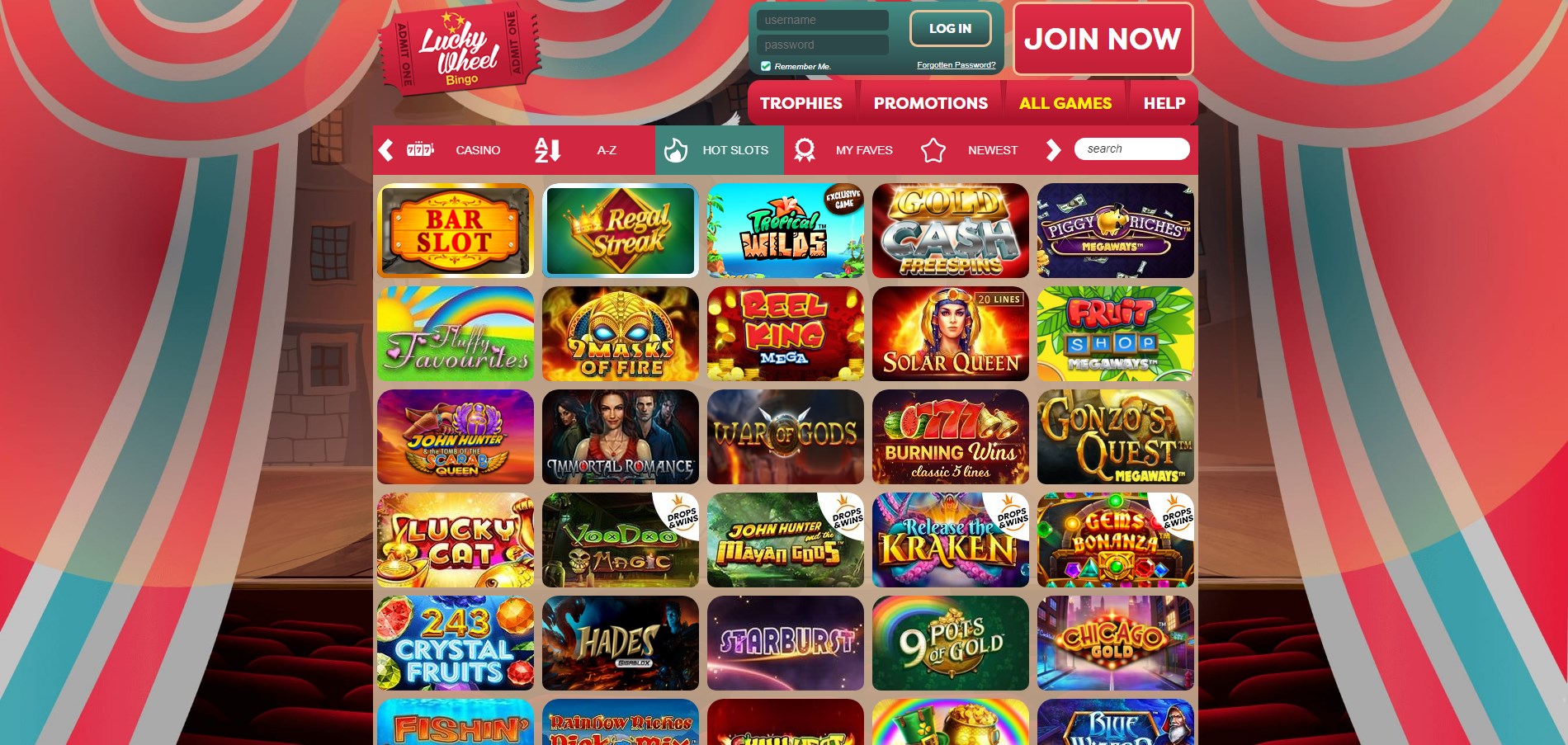 Lucky Wheel Bingo Casino Games