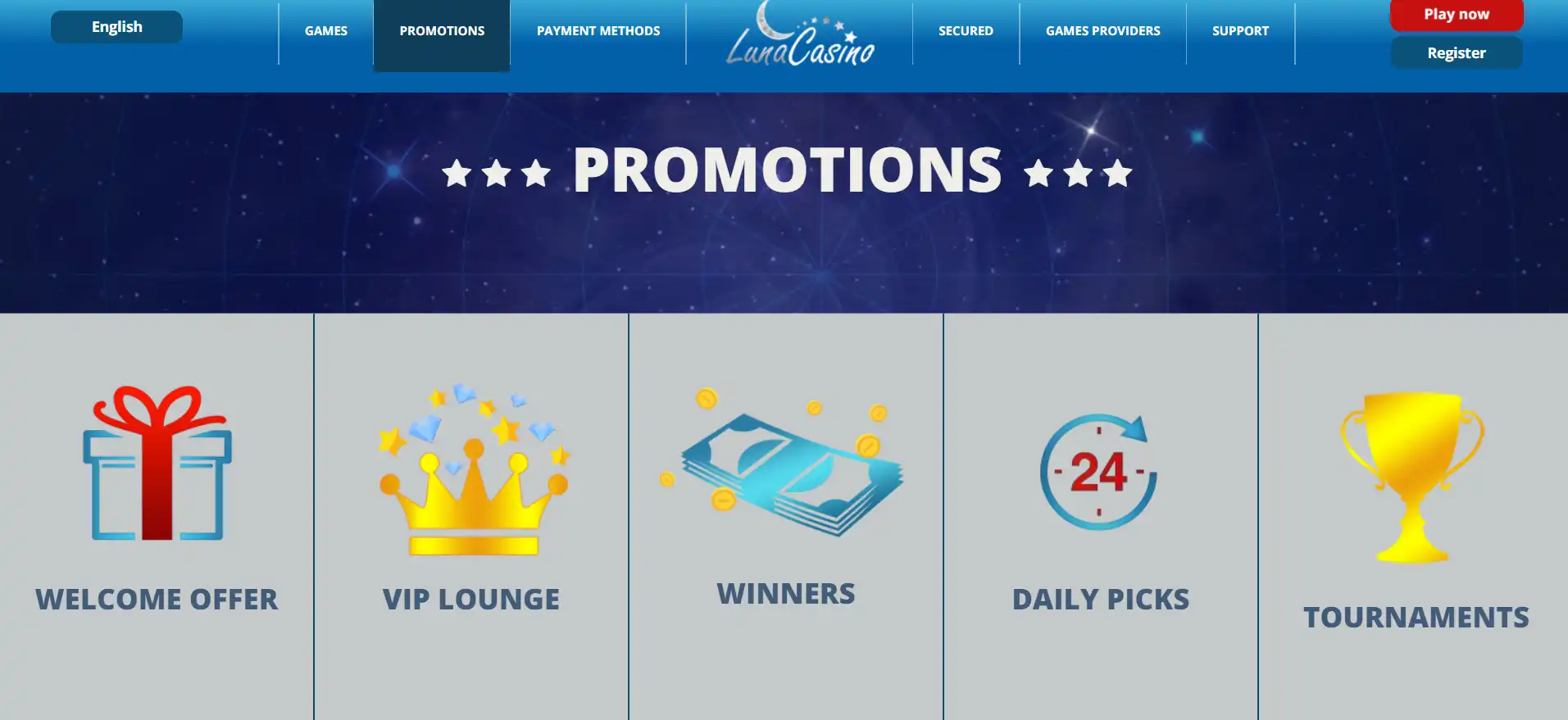 Luna Casino No Deposit Bonus