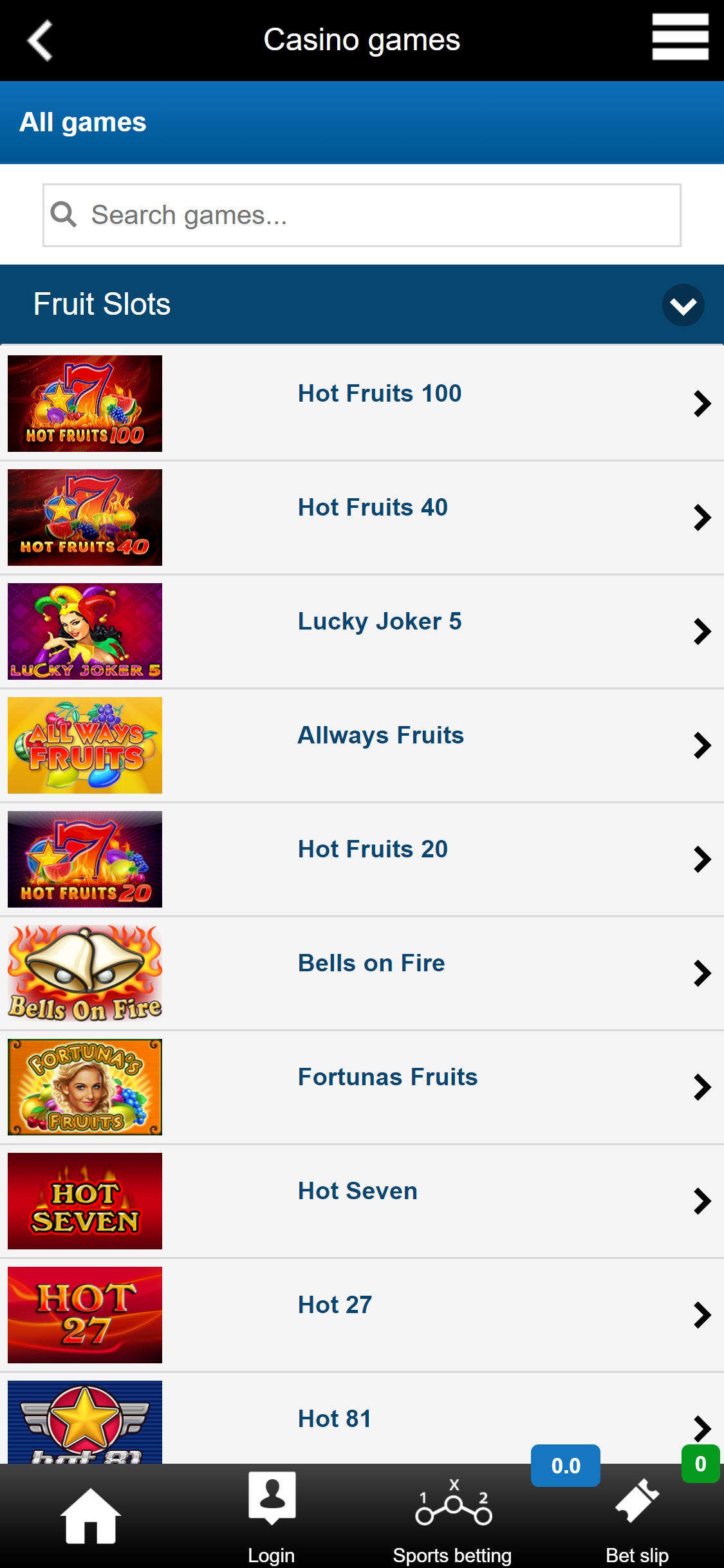 Forzza Casino Mobile Mobile Games Review