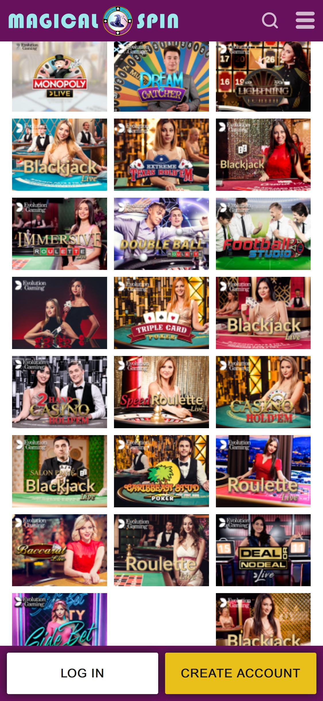 Magical Spin Casino Mobile Live Dealer Games Review