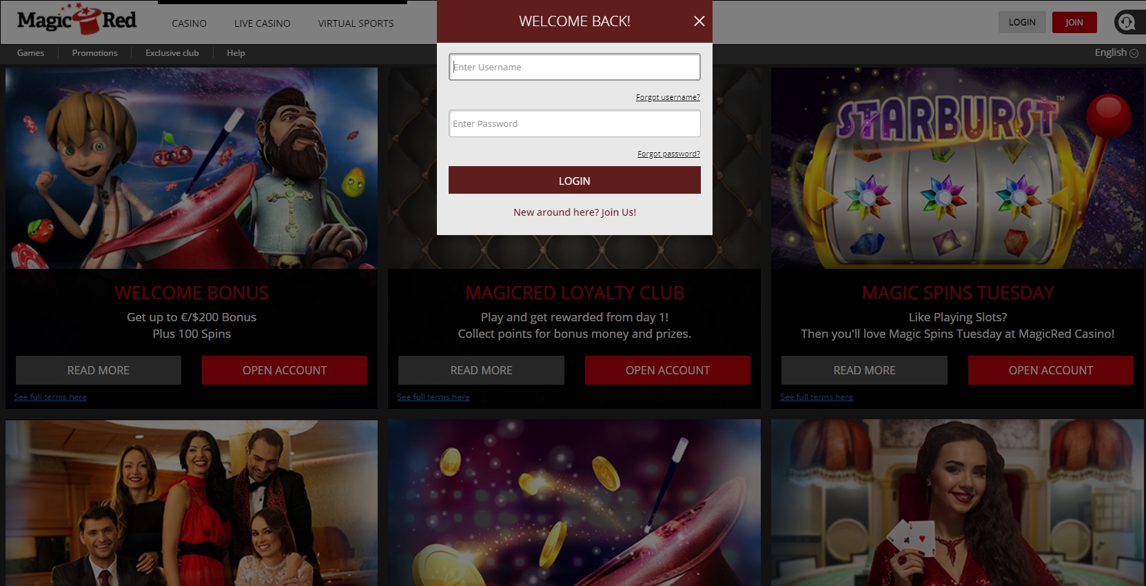 Magic Red Casino Login