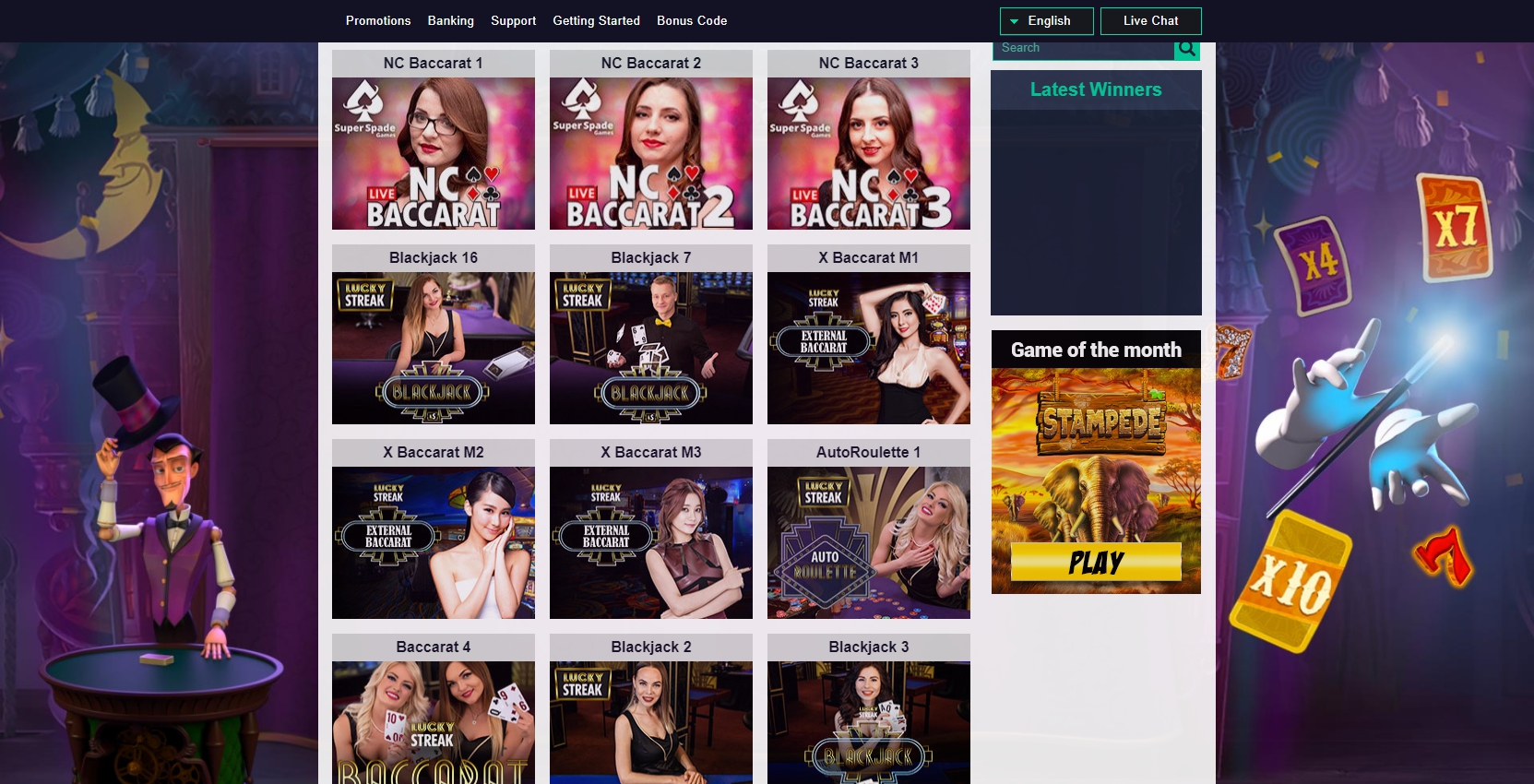 Magik Casino Live Dealer Games