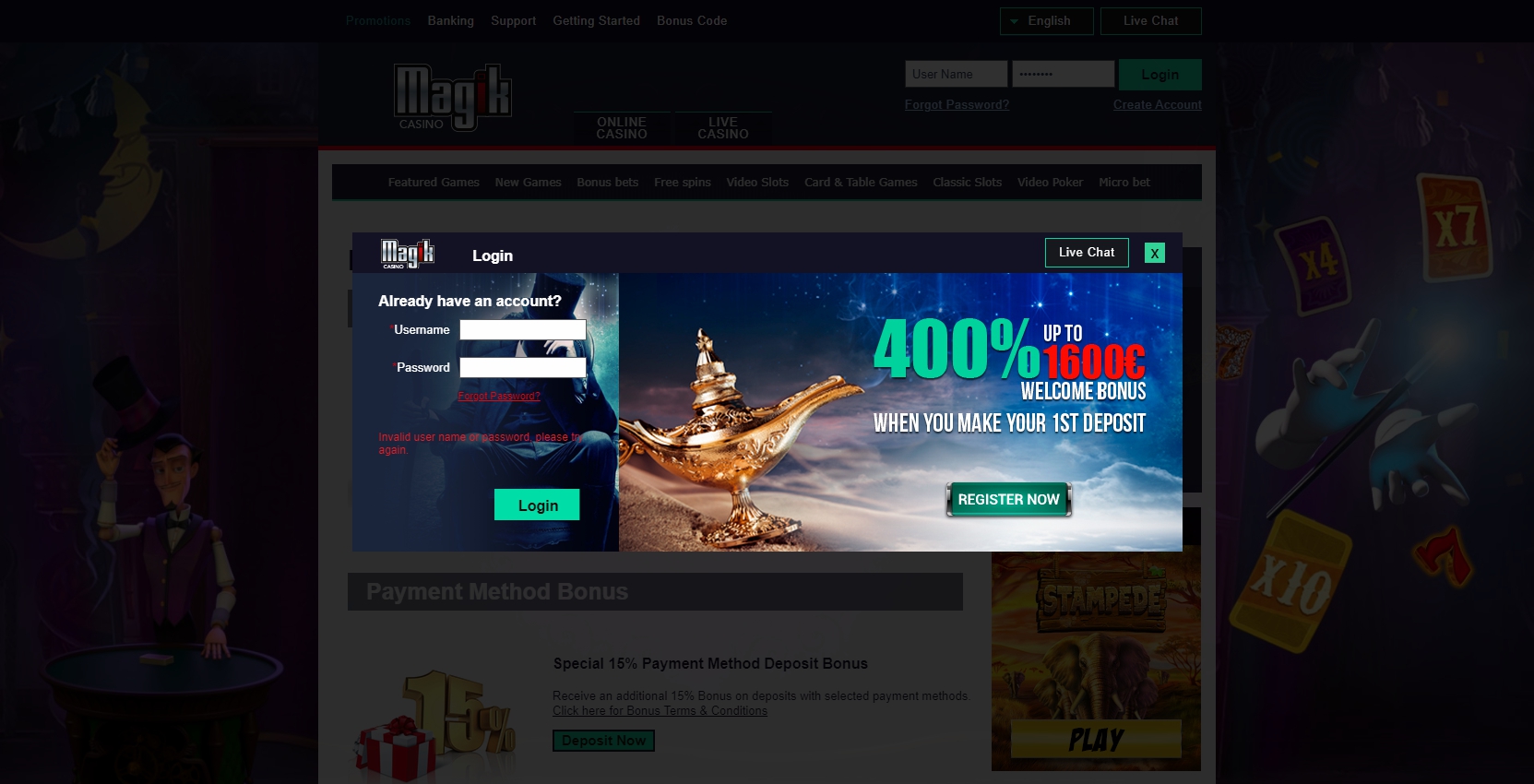 Magik Casino Login