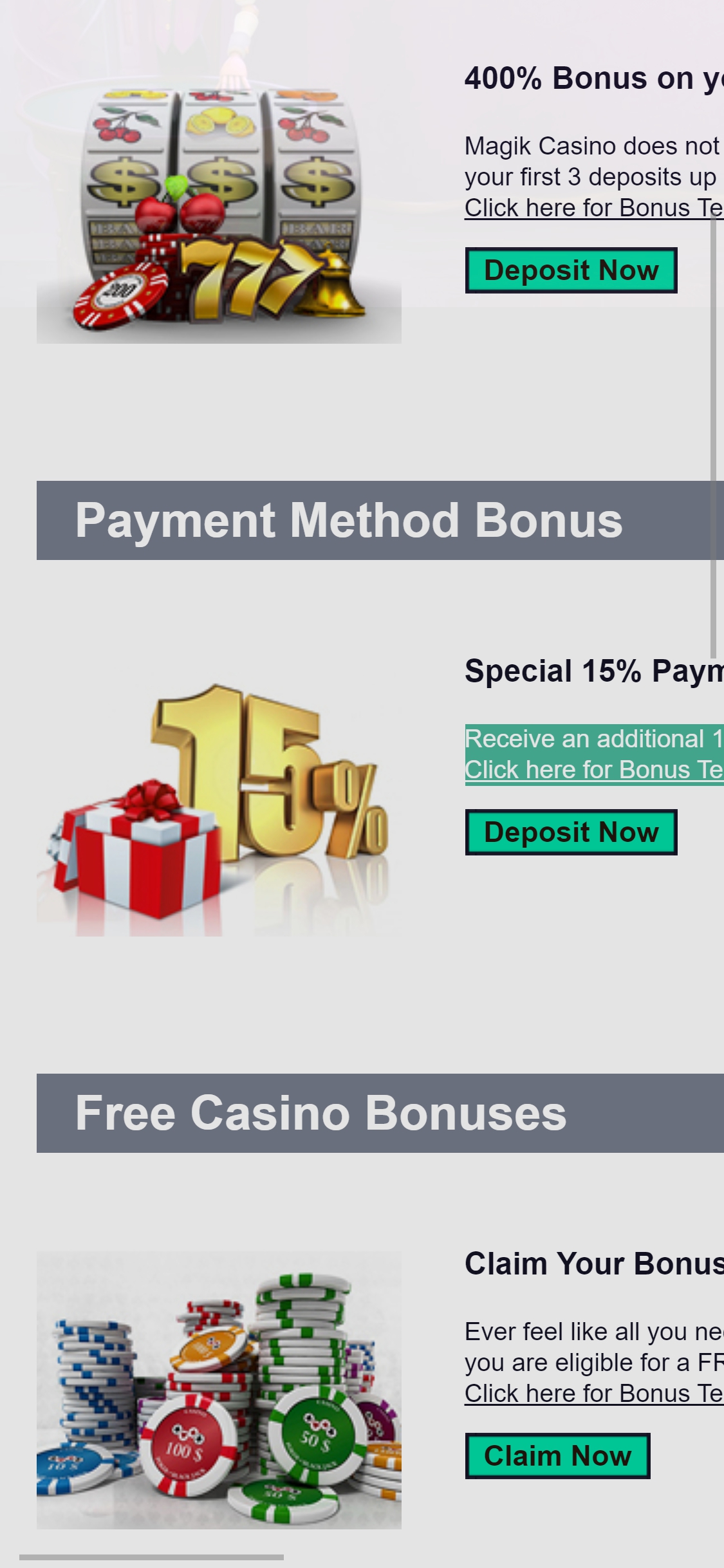 Magik Casino Mobile No Deposit Bonus Review