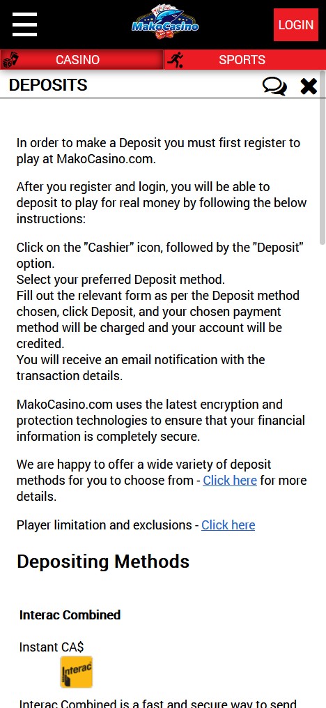 Mako Casino Mobile Payment Methods Review